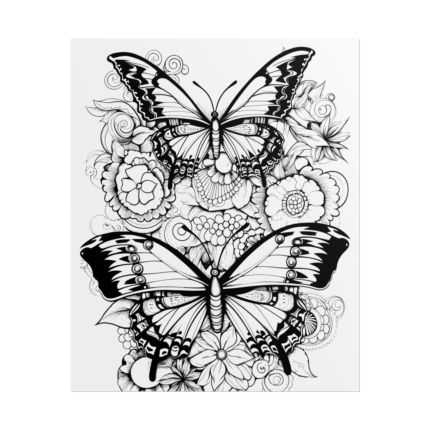 Butterfly Coloring Art Posters