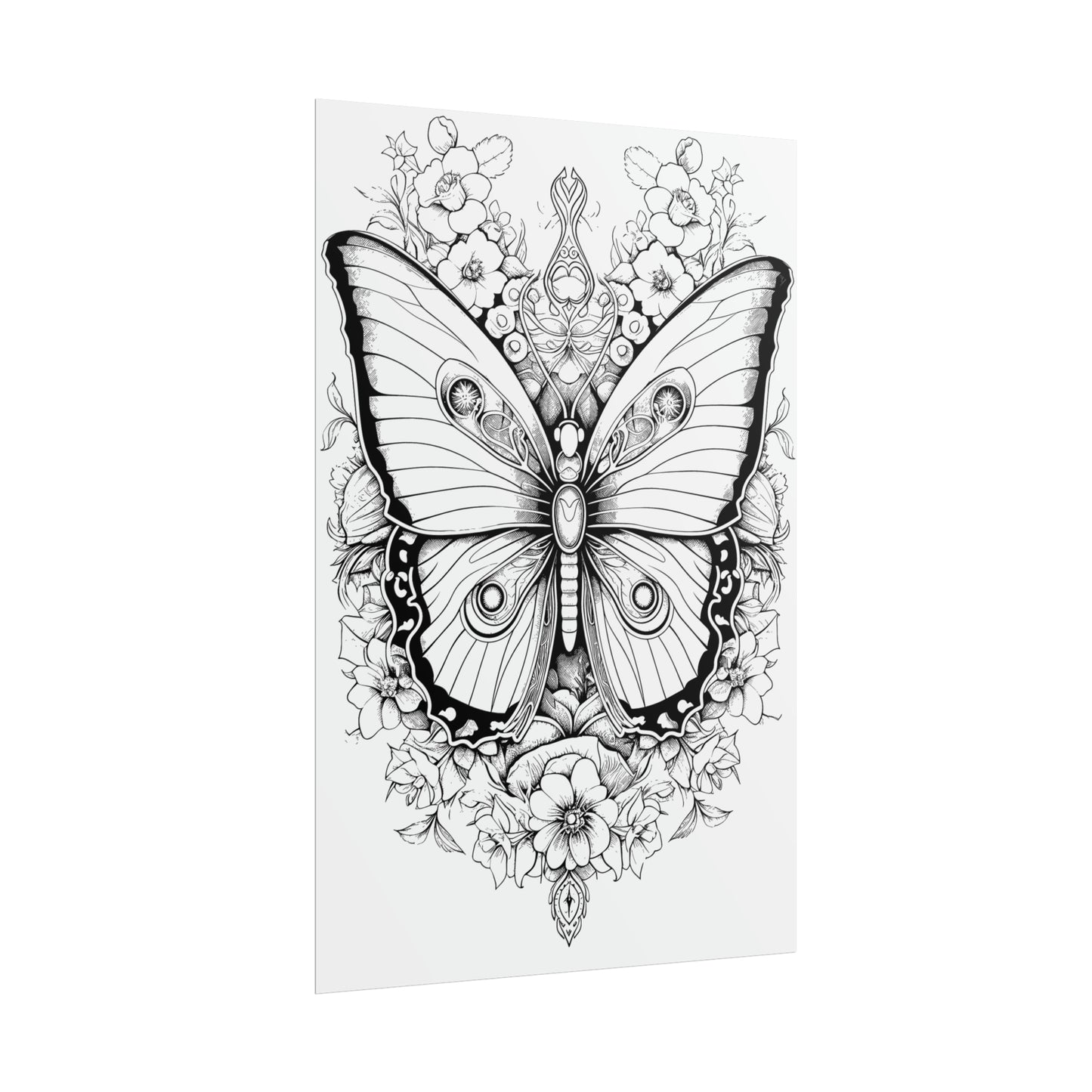 Butterfly Coloring Art Posters