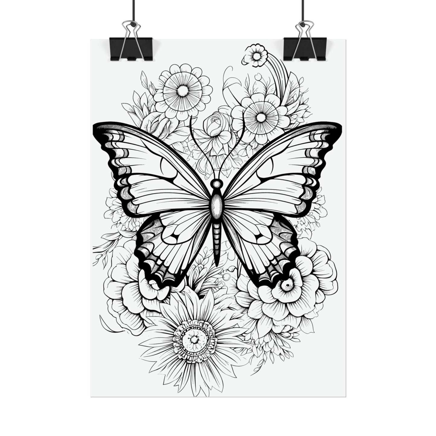 Butterfly Coloring Art Posters