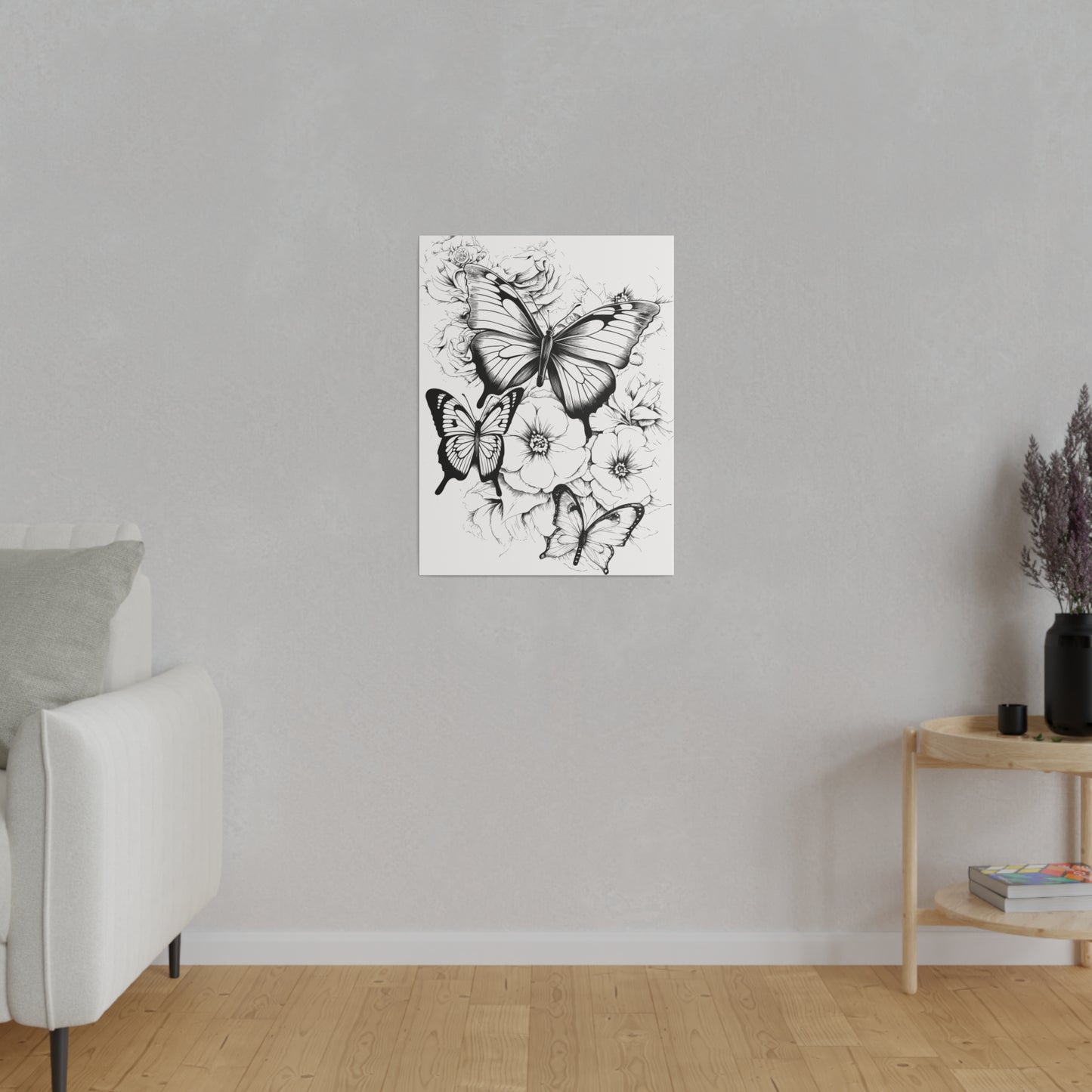 Butterfly Coloring Canvas, Stretched, 0.75"