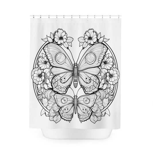 Butterfly Pen & Ink Art Shower Curtain