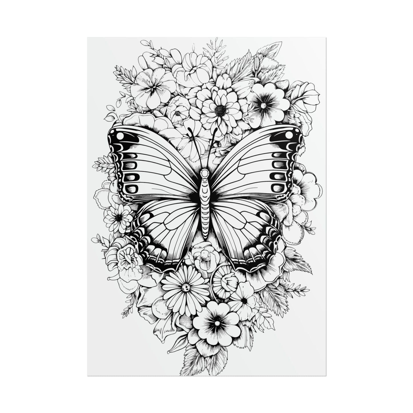 Butterfly Coloring Art Posters