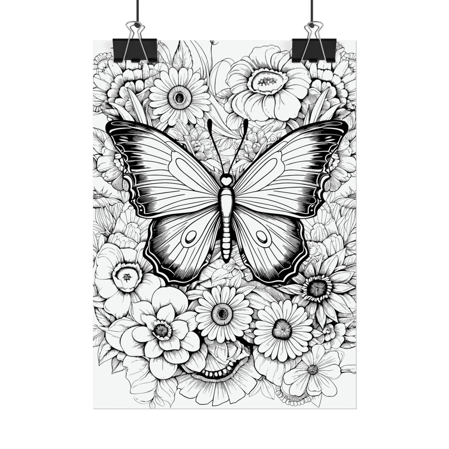 Butterfly Coloring Art Posters