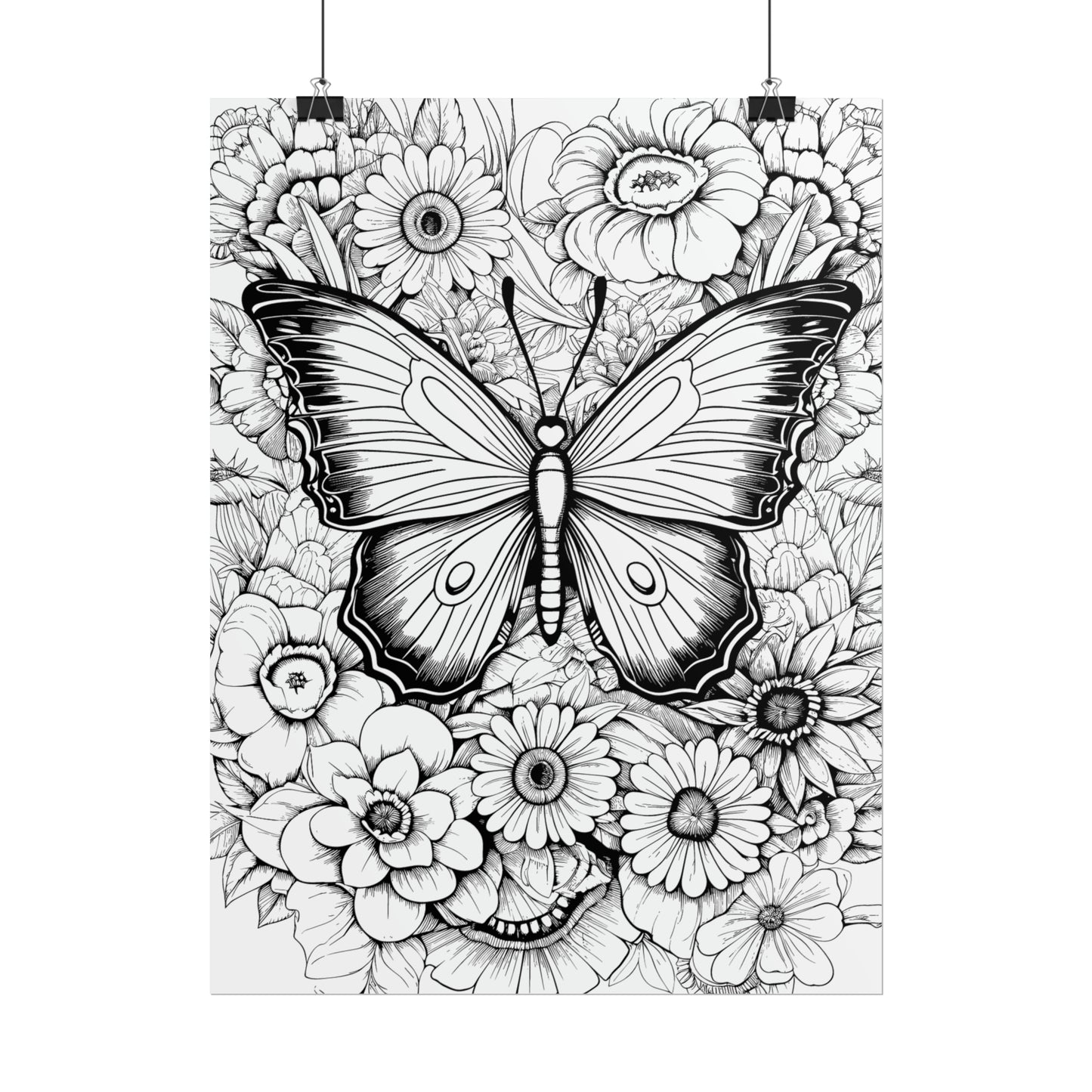 Butterfly Coloring Art Posters