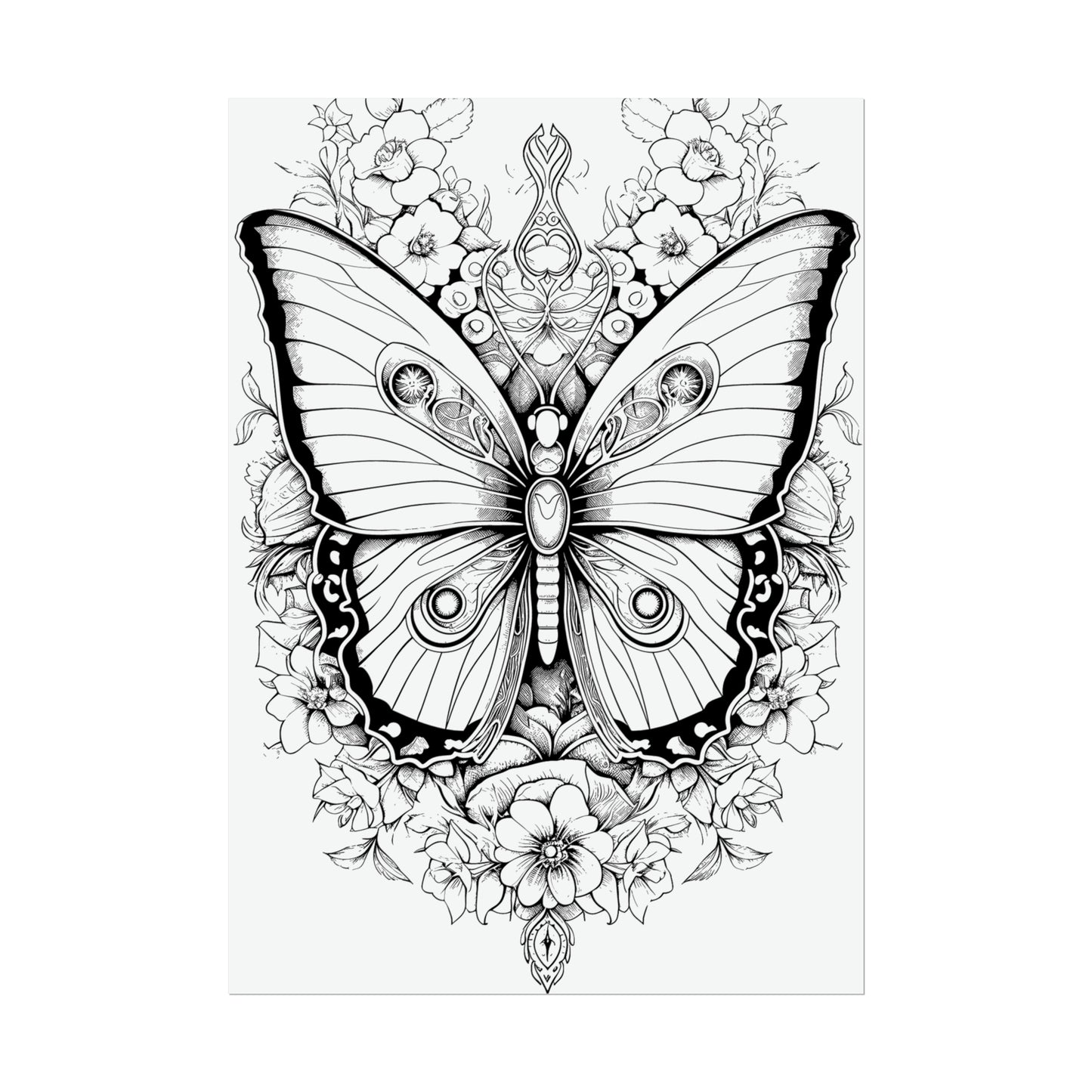Butterfly Coloring Art Posters