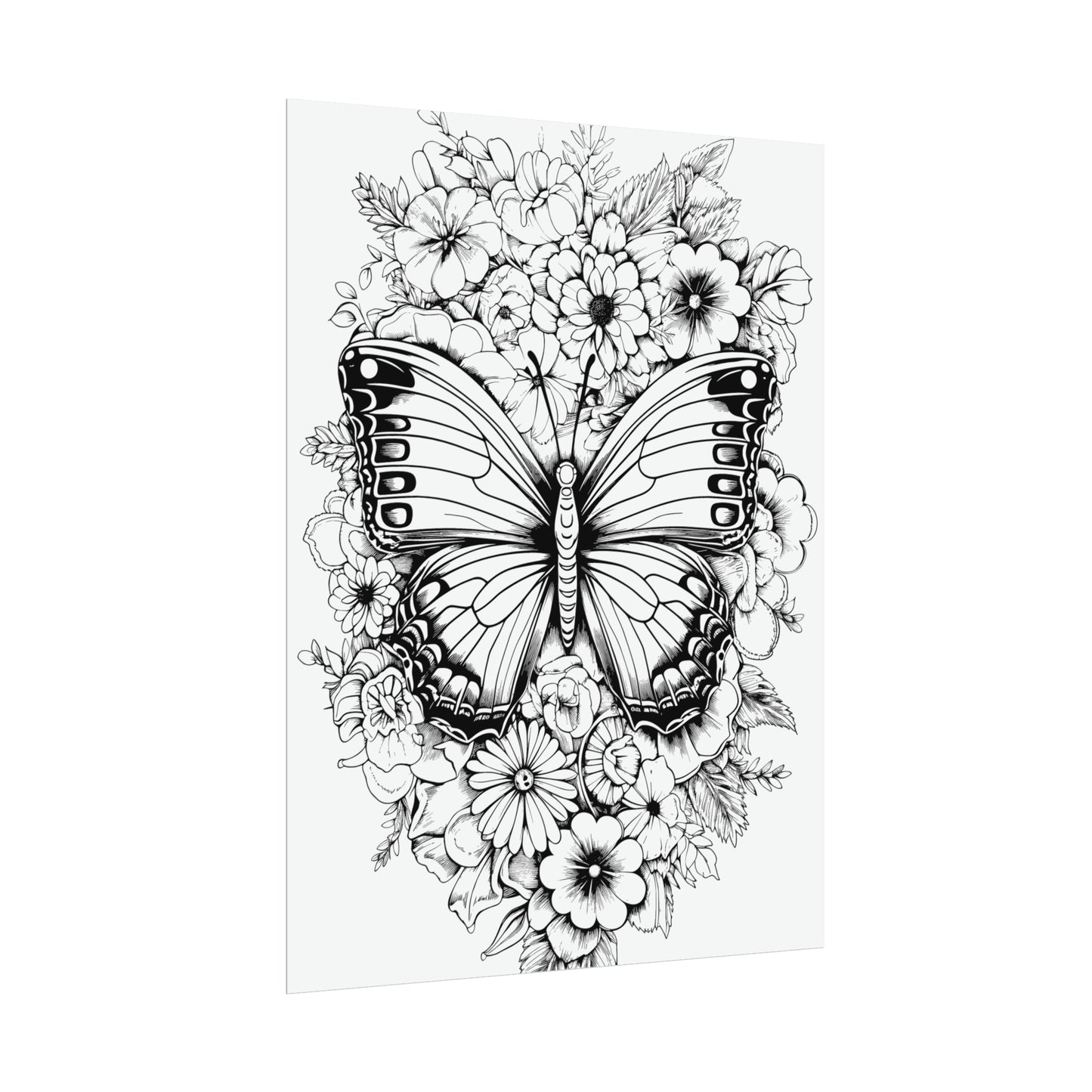 Butterfly Coloring Art Posters