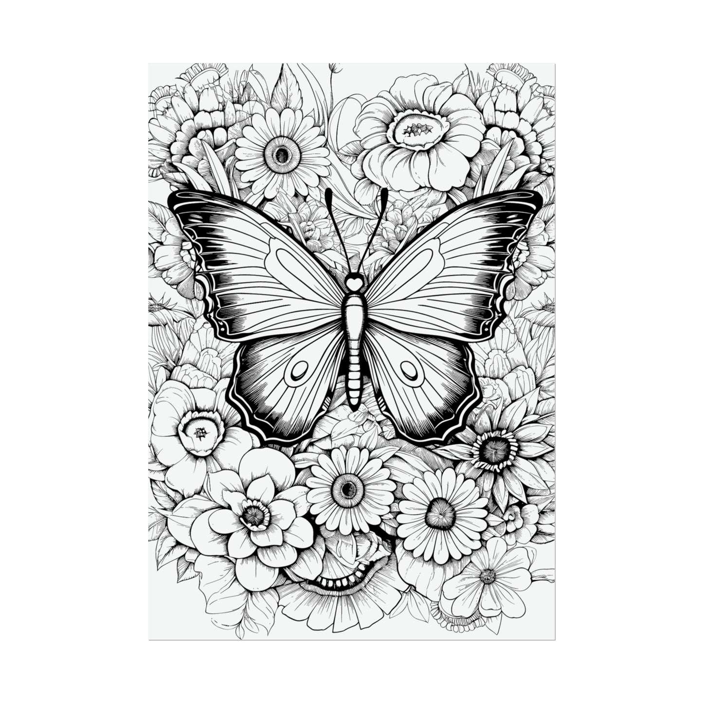 Butterfly Coloring Art Posters