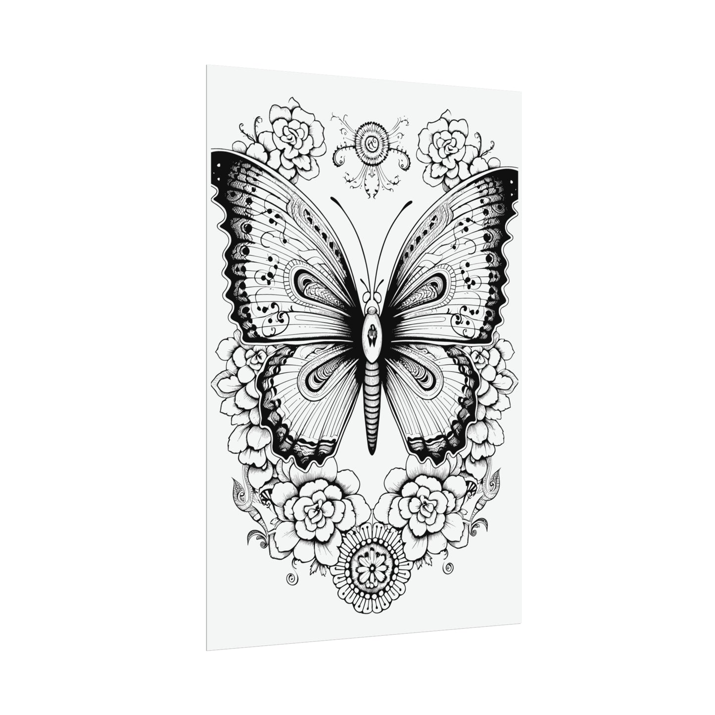 Butterfly Coloring Art Posters