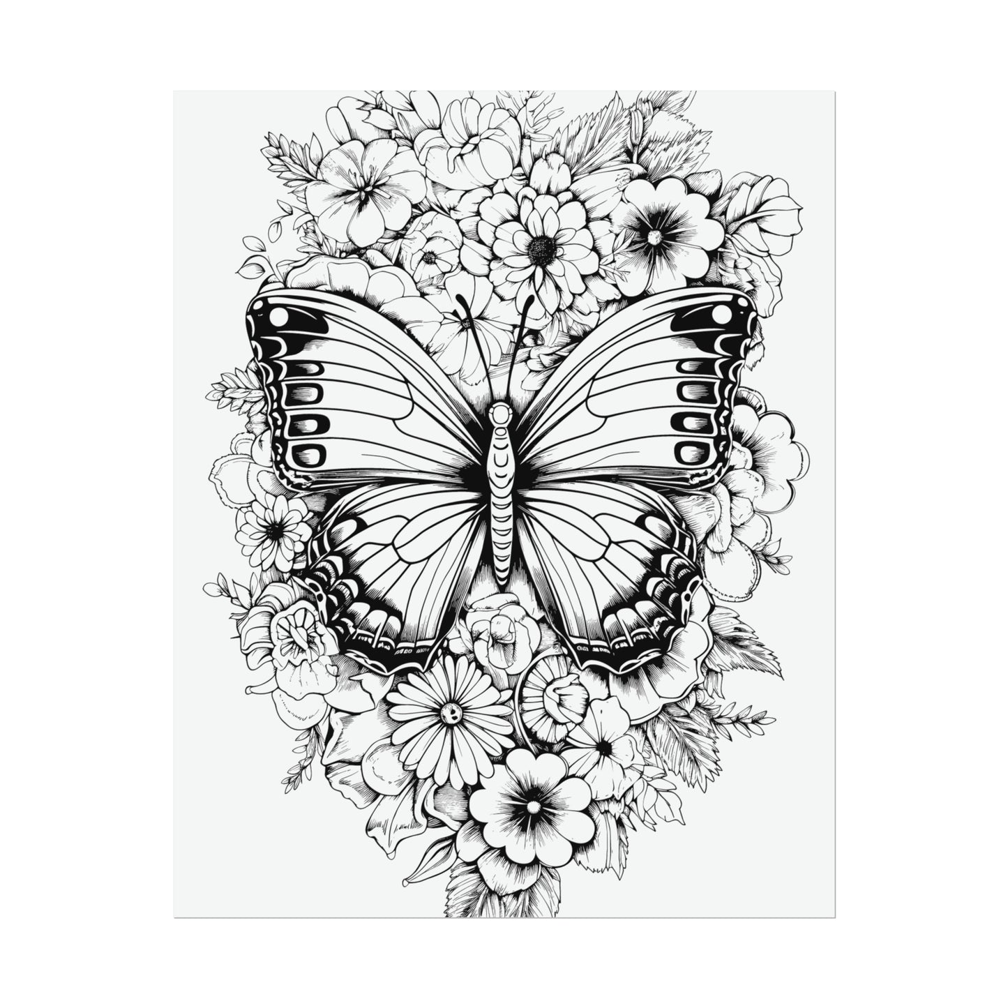 Butterfly Coloring Art Posters