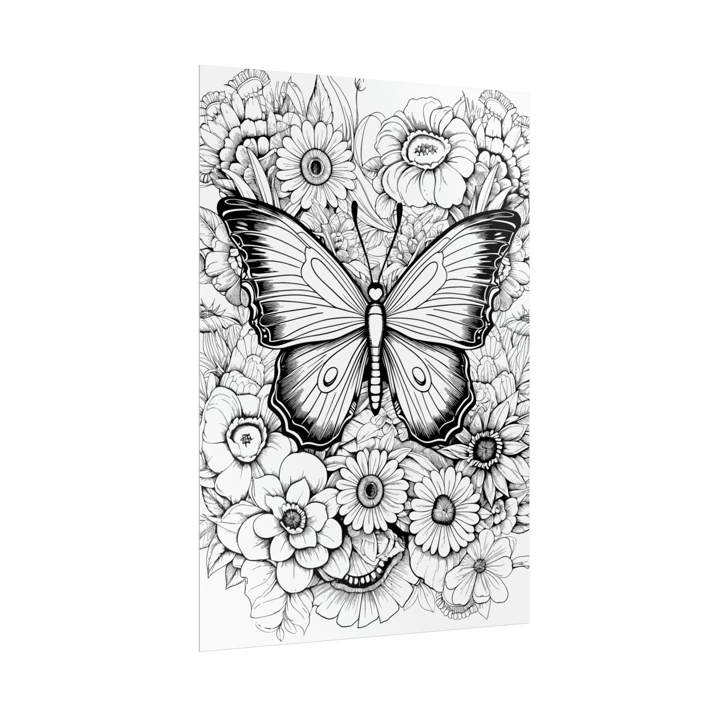 Butterfly Coloring Art Posters