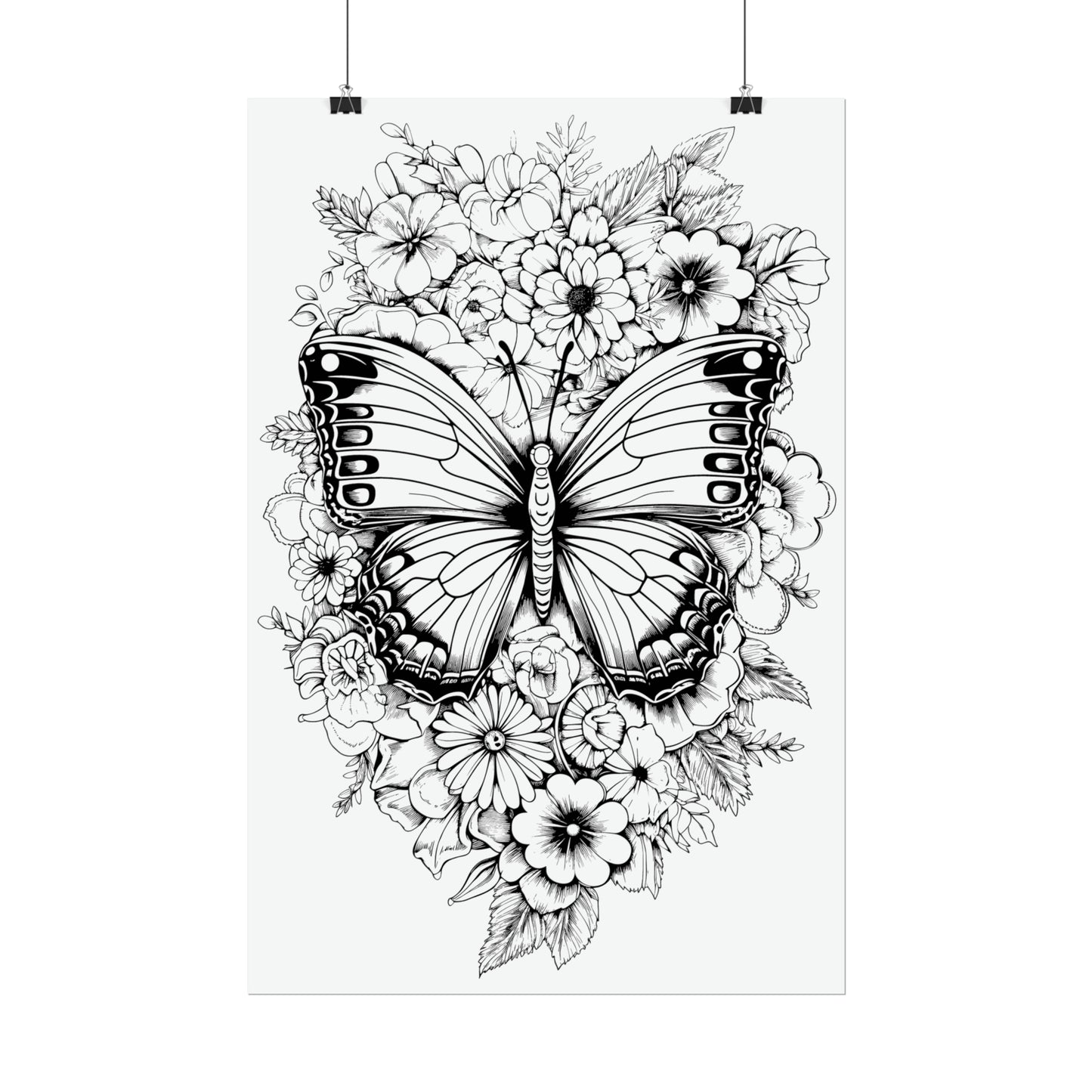 Butterfly Coloring Art Posters