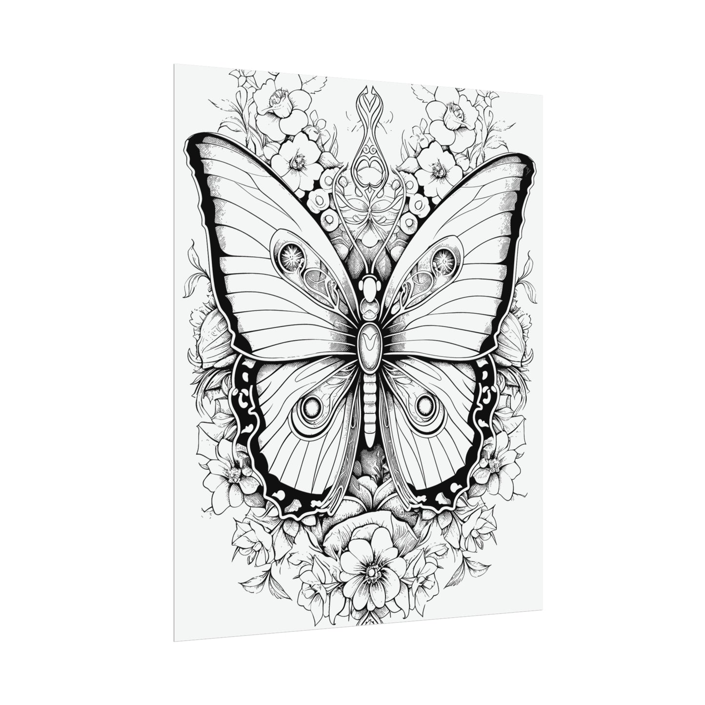 Butterfly Coloring Art Posters