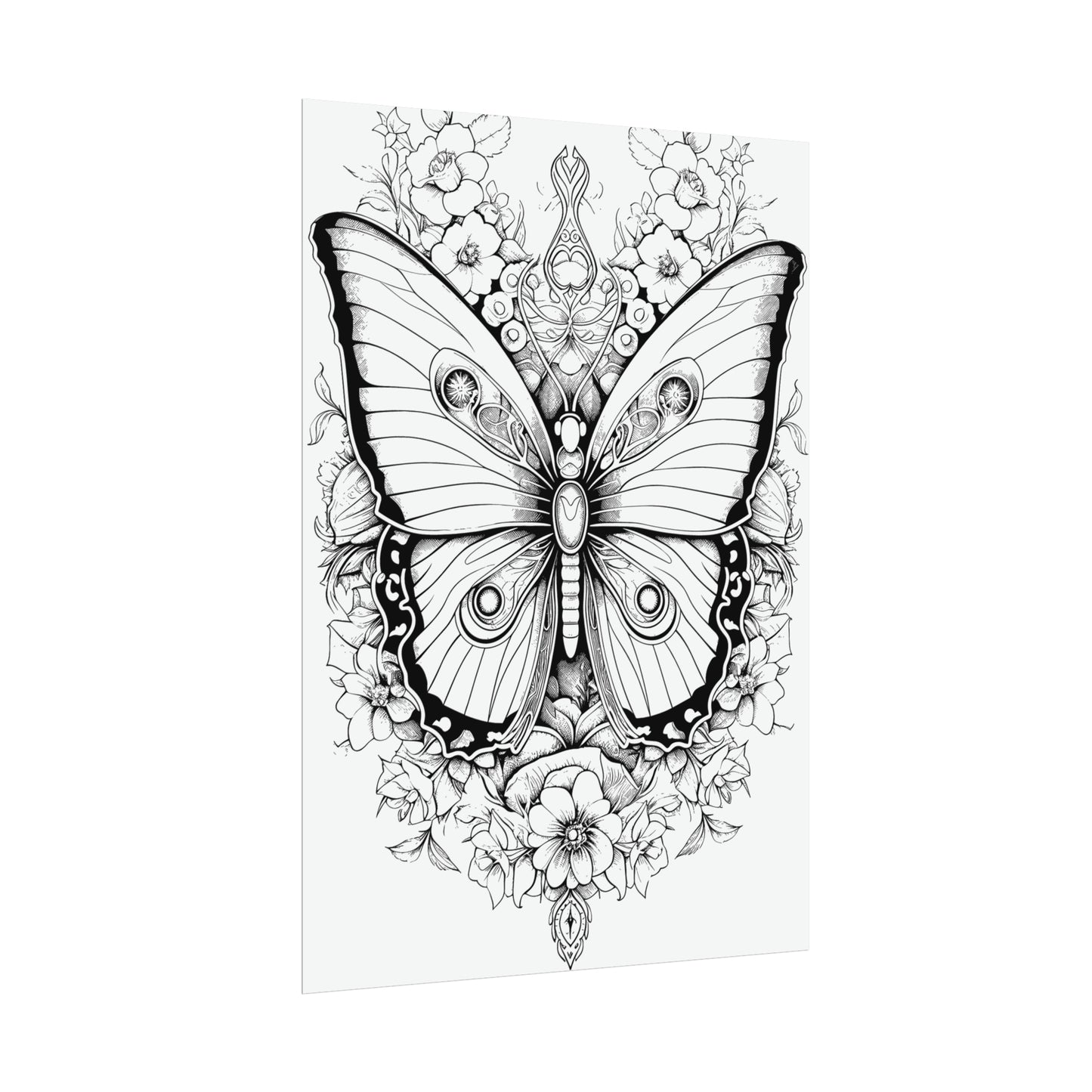 Butterfly Coloring Art Posters