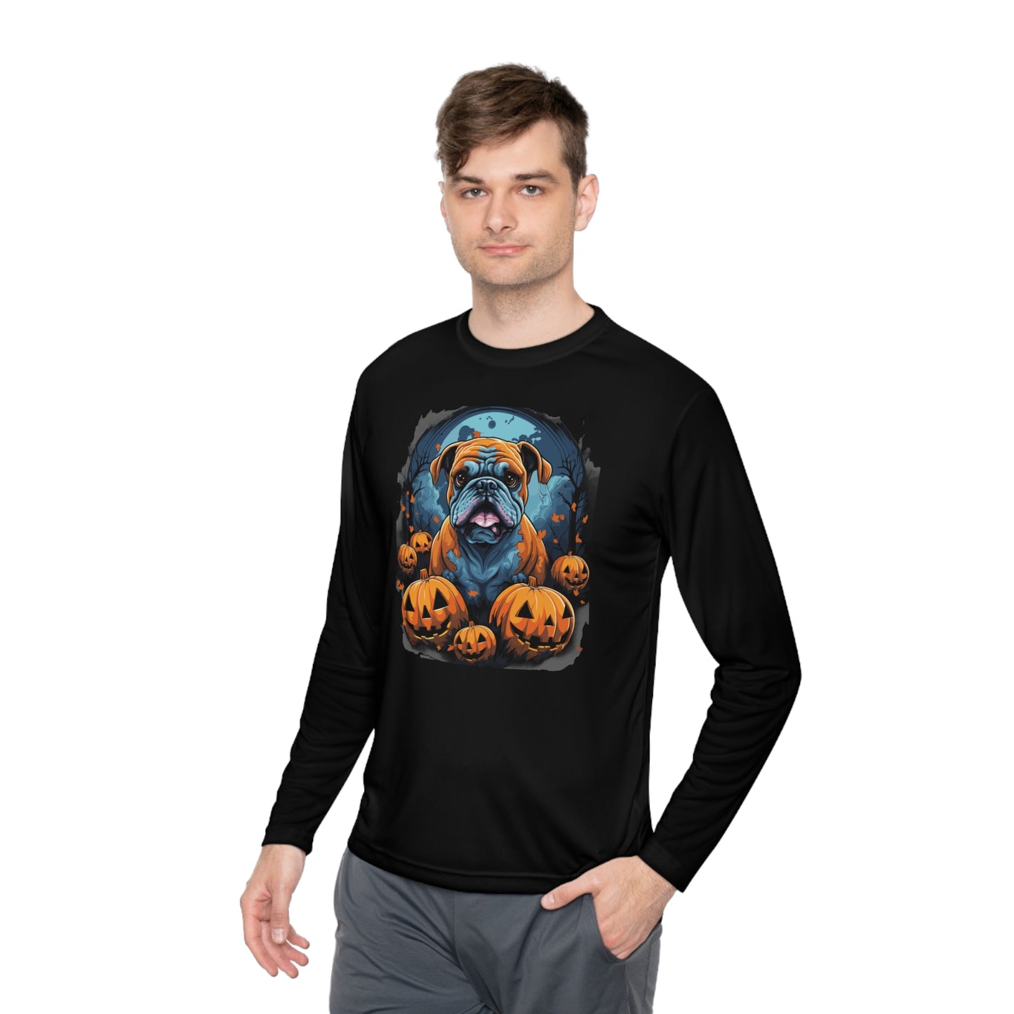Halloween Bulldog Lightweight Long Sleeve Tee