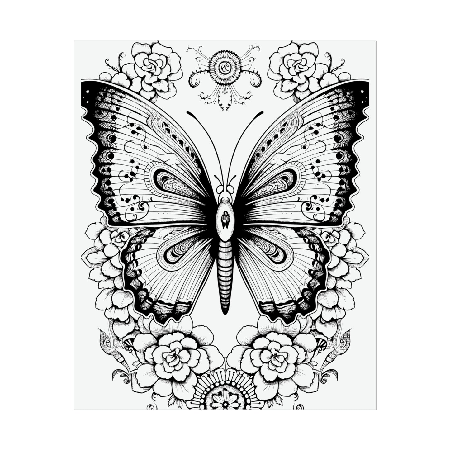 Butterfly Coloring Art Posters