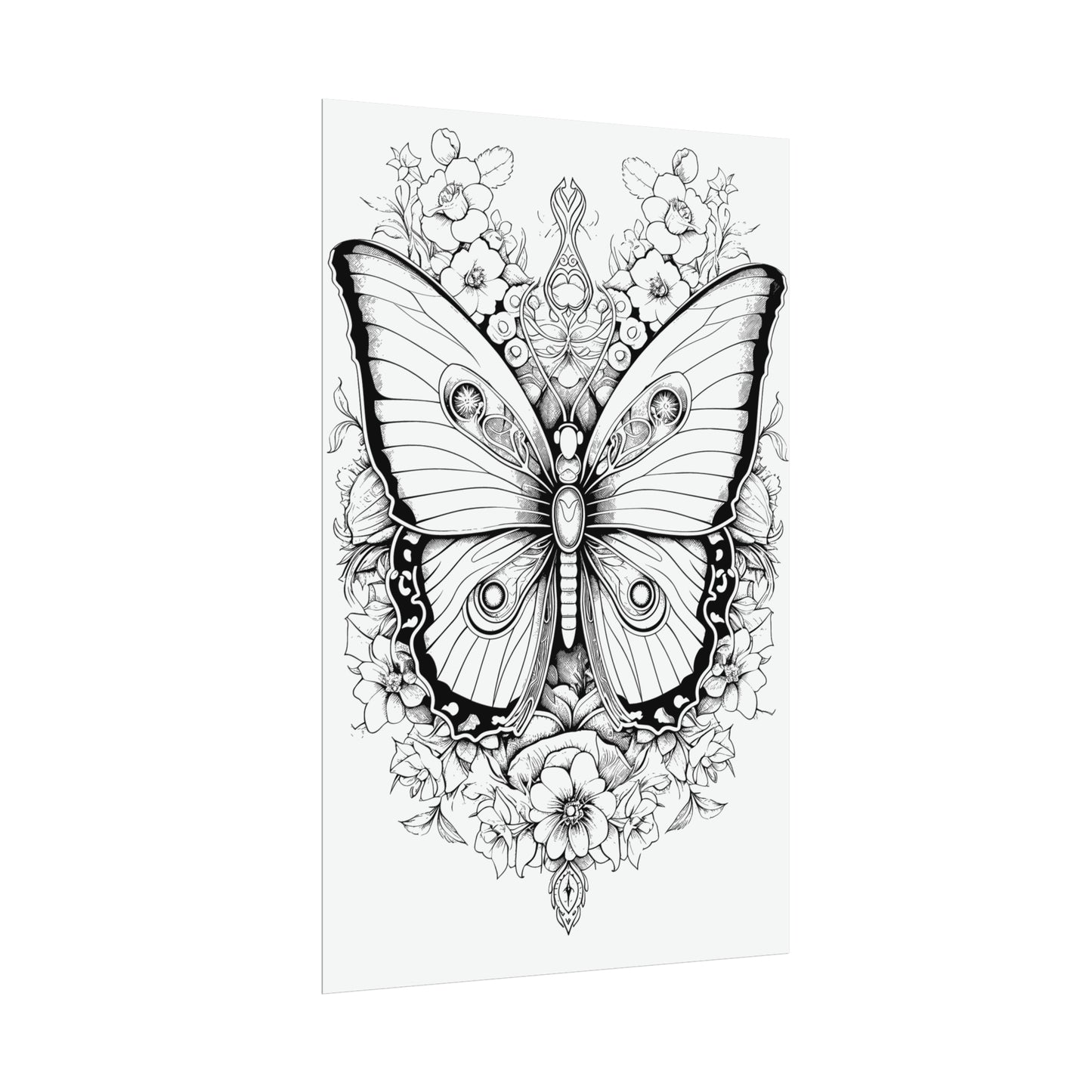 Butterfly Coloring Art Posters