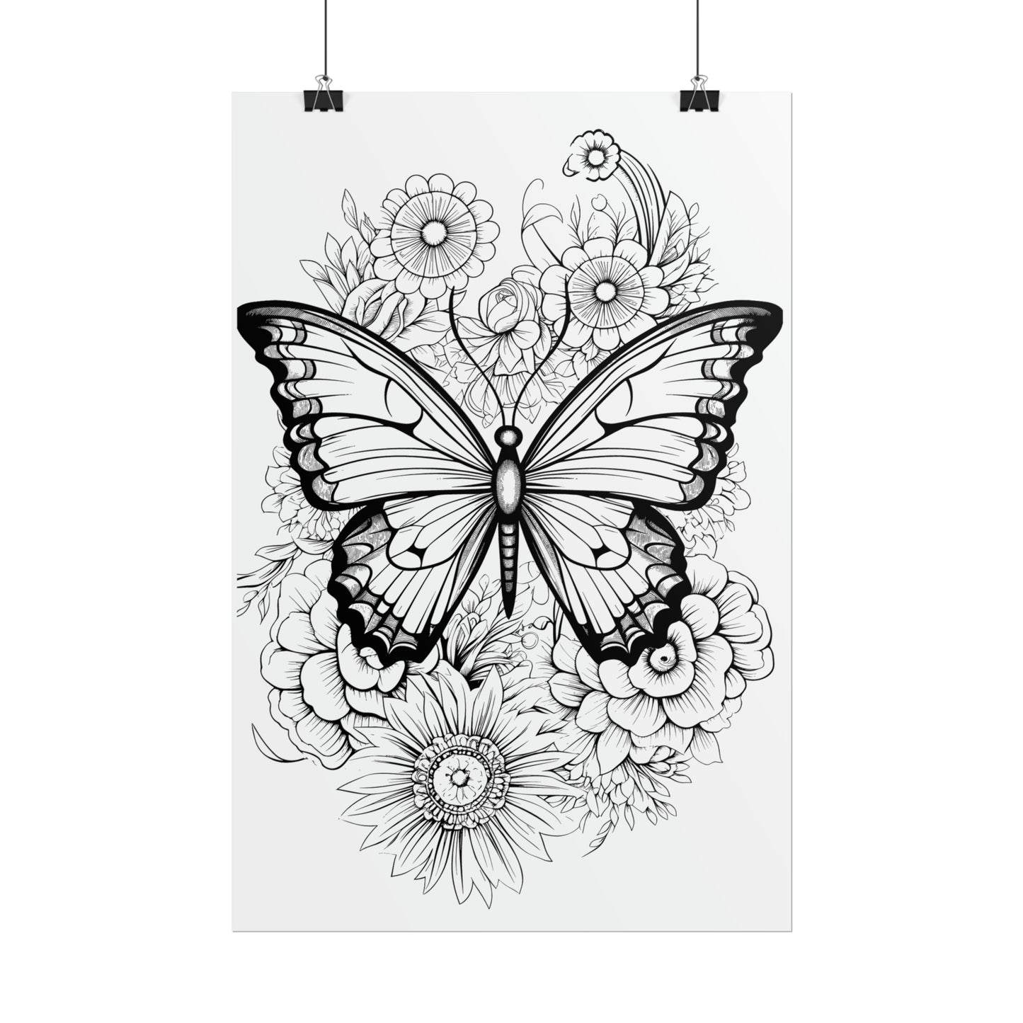 Butterfly Coloring Art Posters