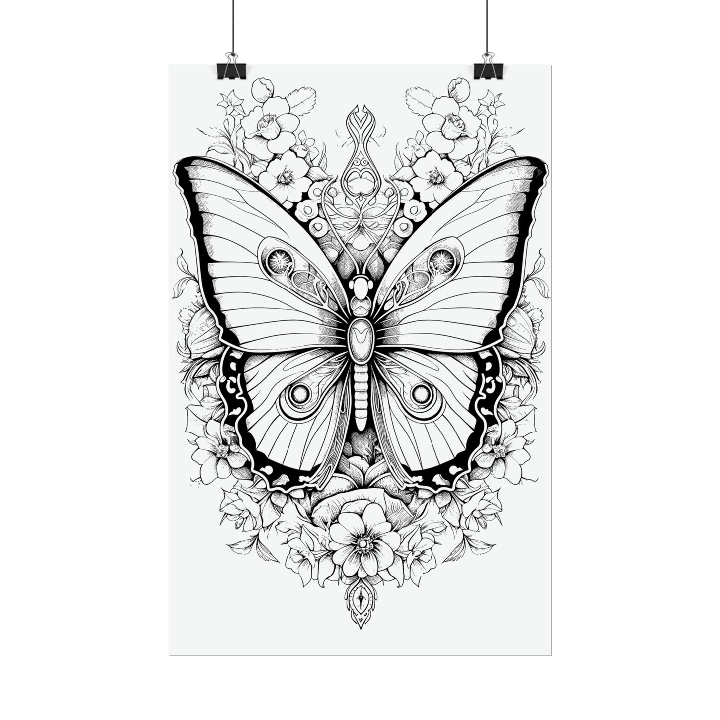 Butterfly Coloring Art Posters