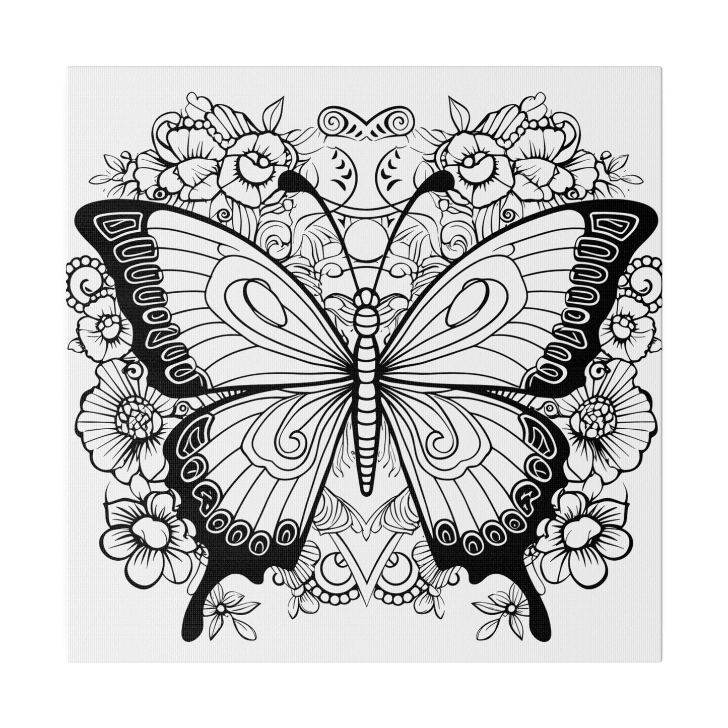 Butterfly Coloring Canvas, Stretched, 0.75"