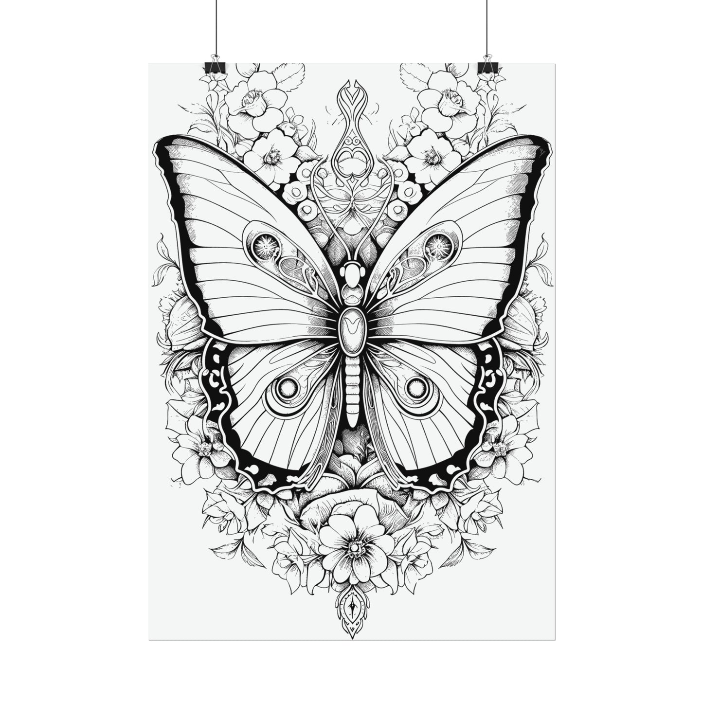 Butterfly Coloring Art Posters