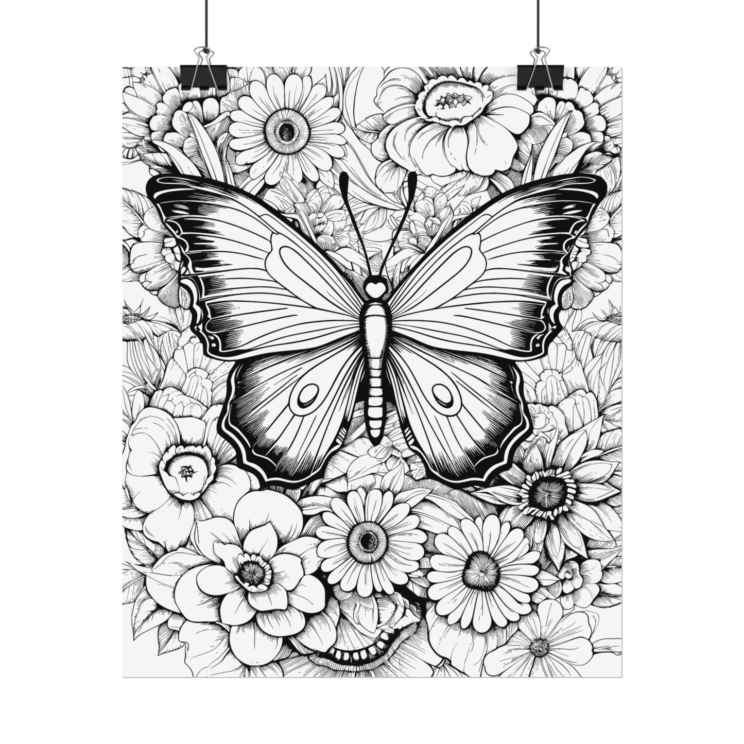 Butterfly Coloring Art Posters