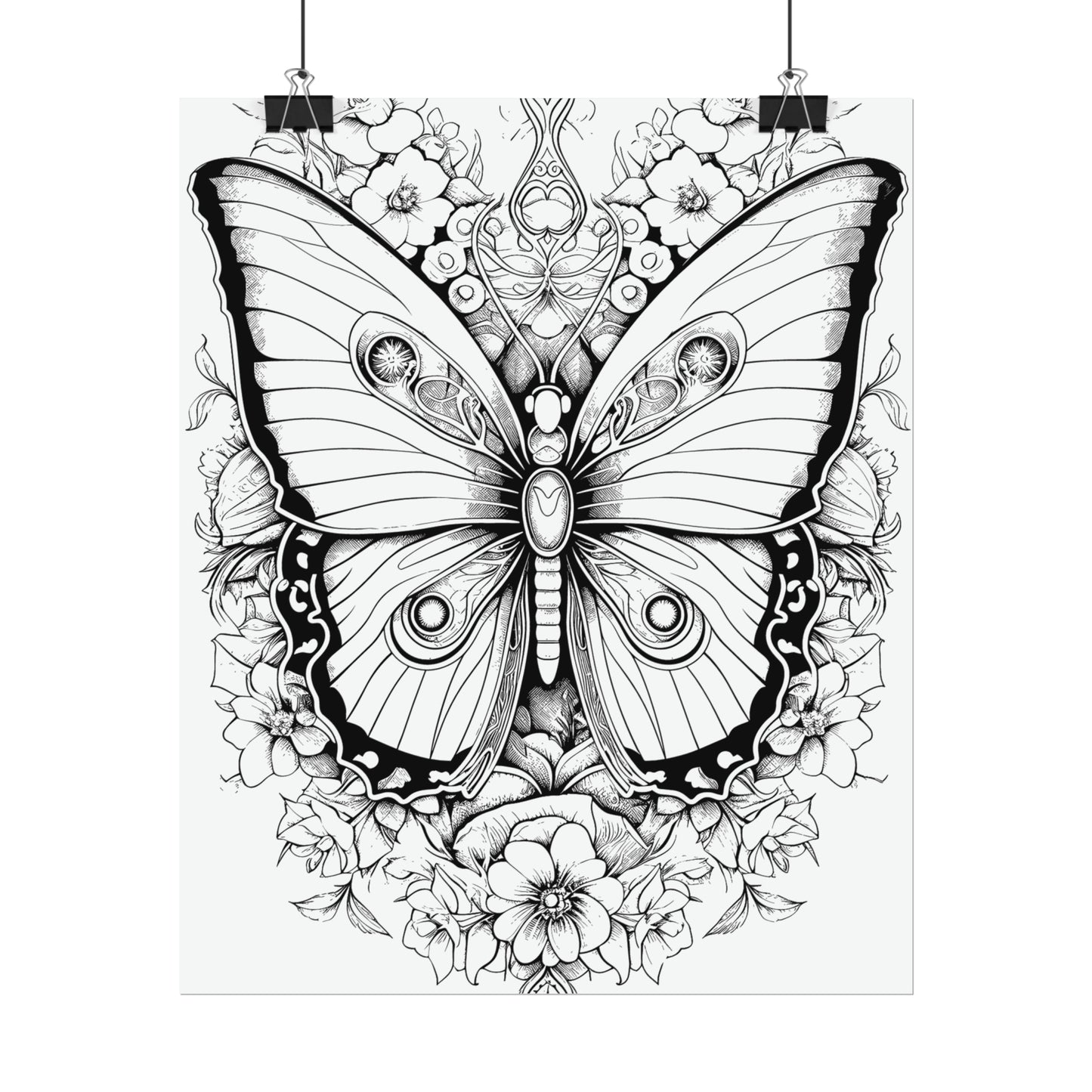 Butterfly Coloring Art Posters