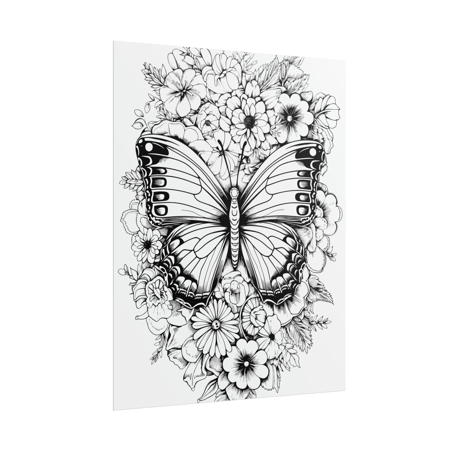 Butterfly Coloring Art Posters