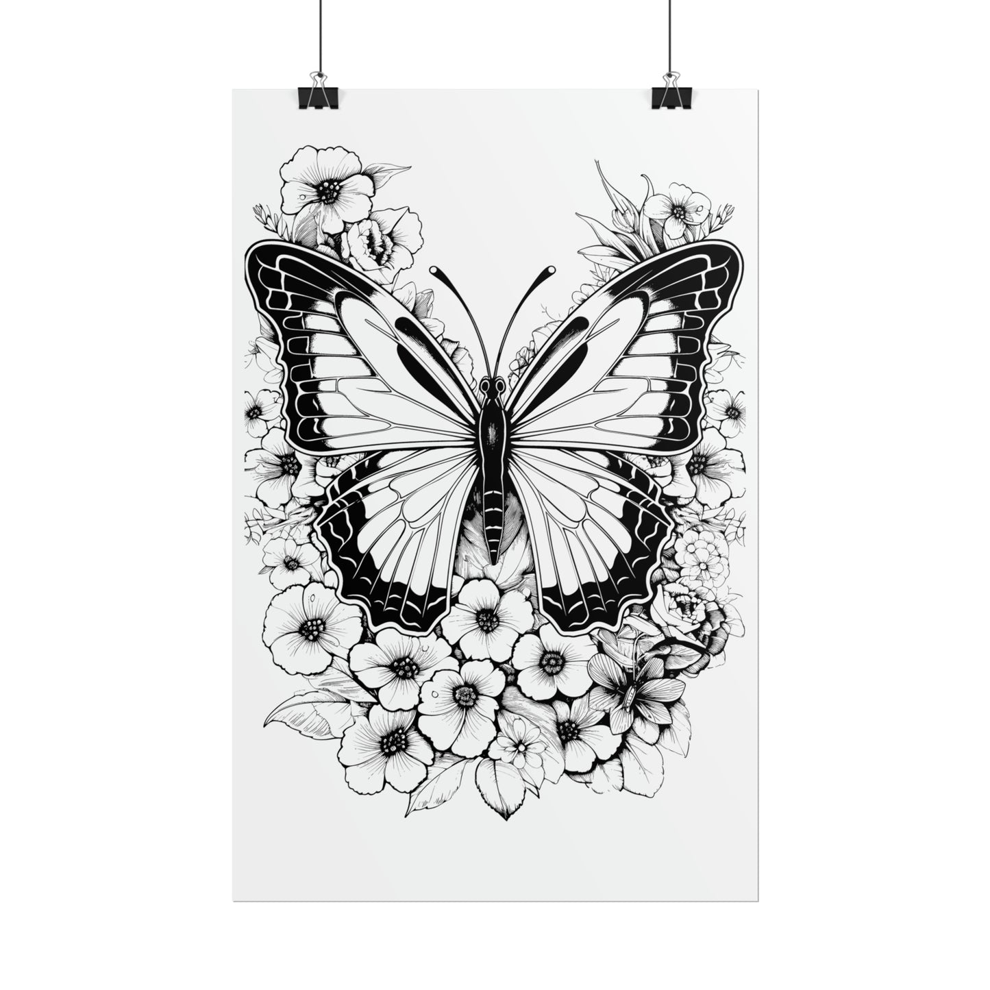 Butterfly Coloring Art Posters
