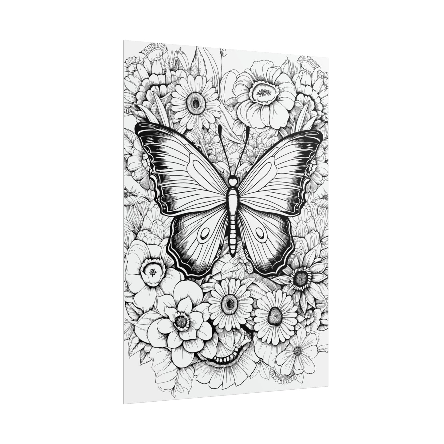 Butterfly Coloring Art Posters