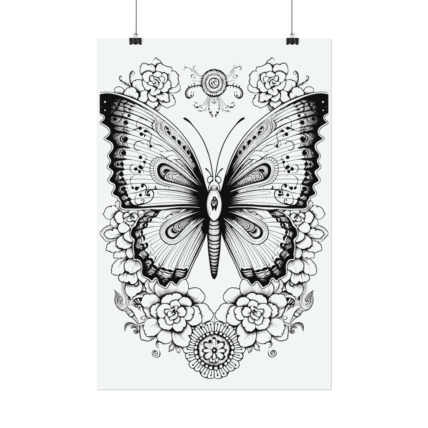 Butterfly Coloring Art Posters