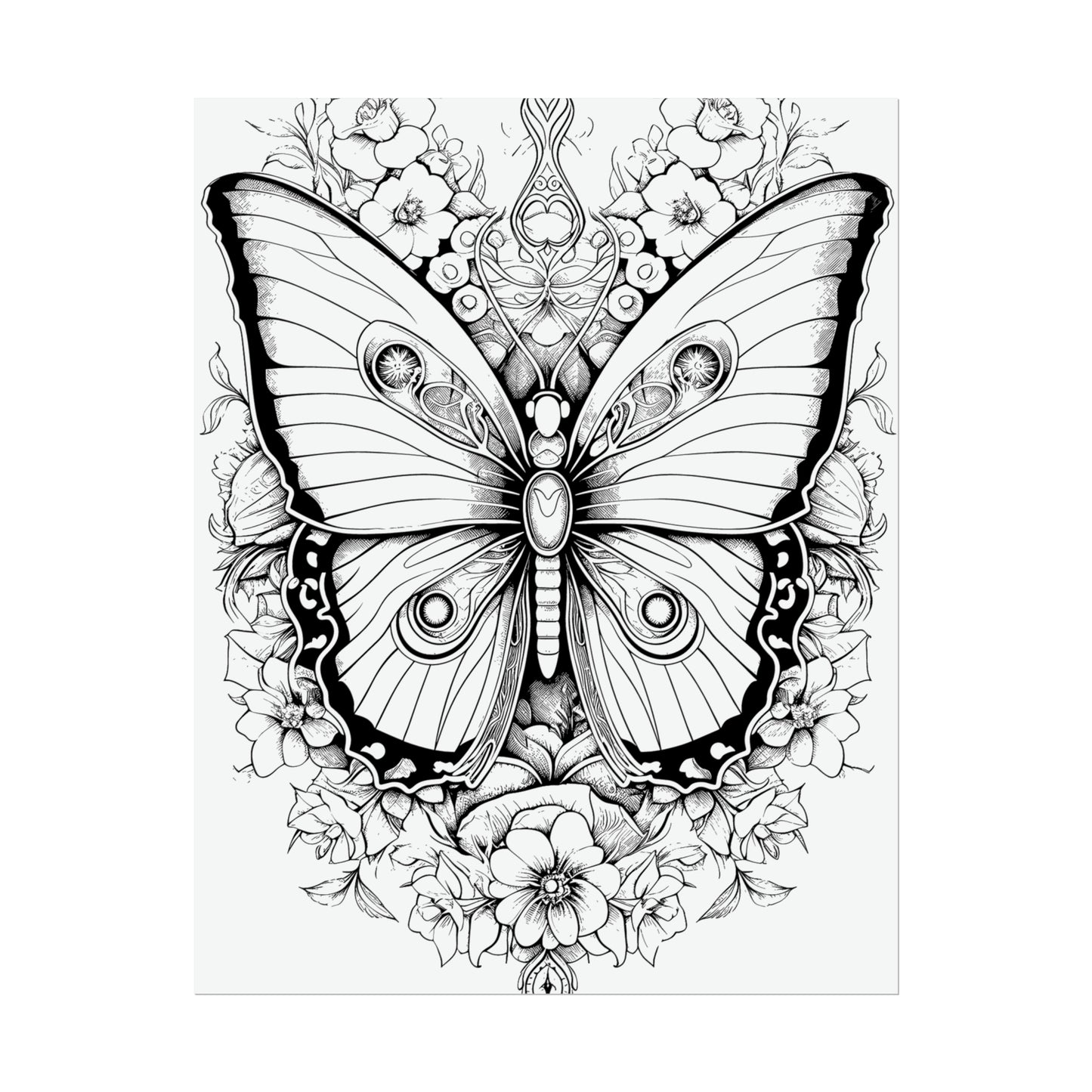 Butterfly Coloring Art Posters
