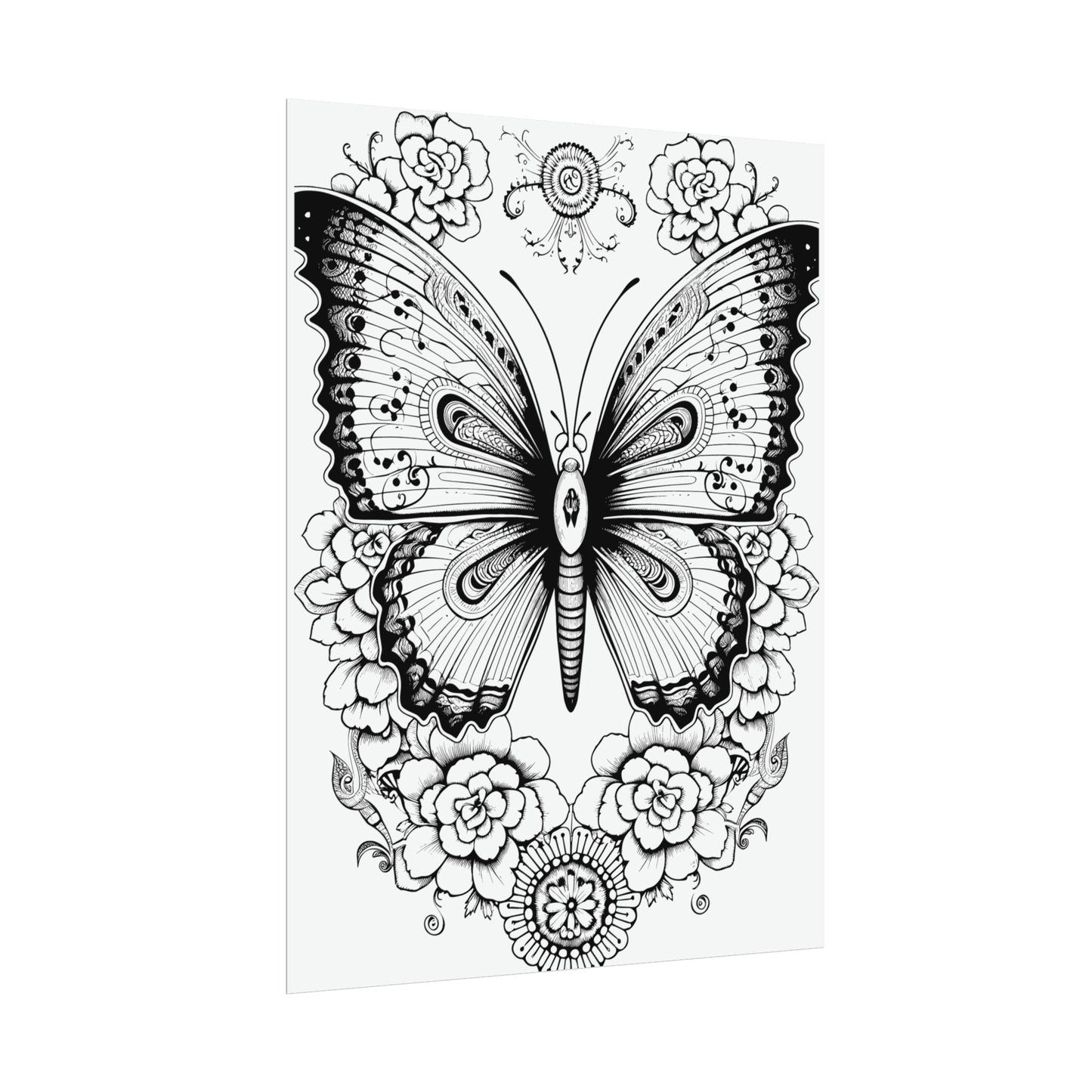 Butterfly Coloring Art Posters
