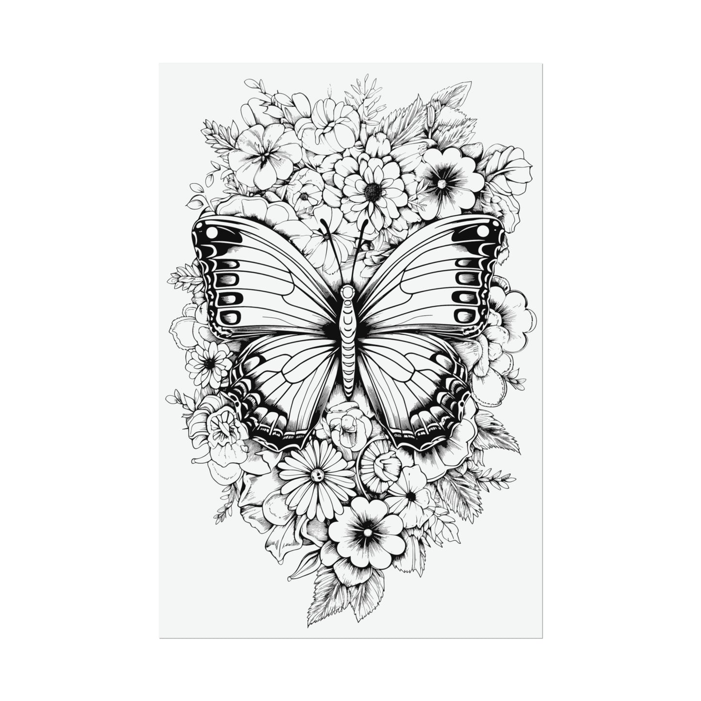 Butterfly Coloring Art Posters