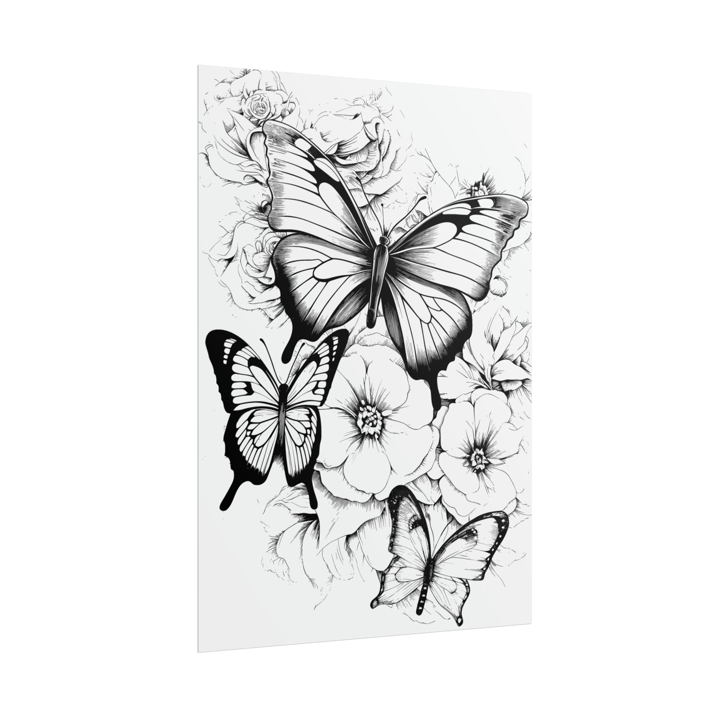 Butterfly Coloring Art Posters