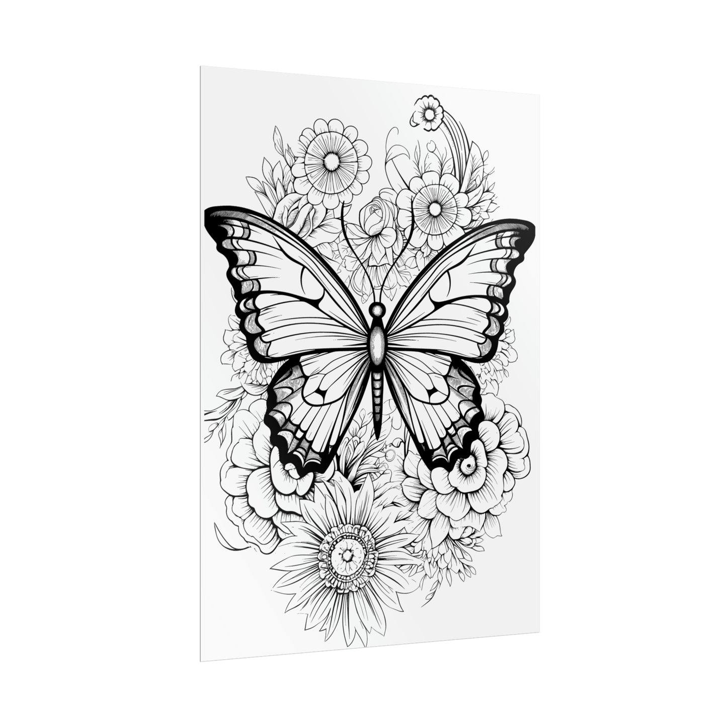Butterfly Coloring Art Posters
