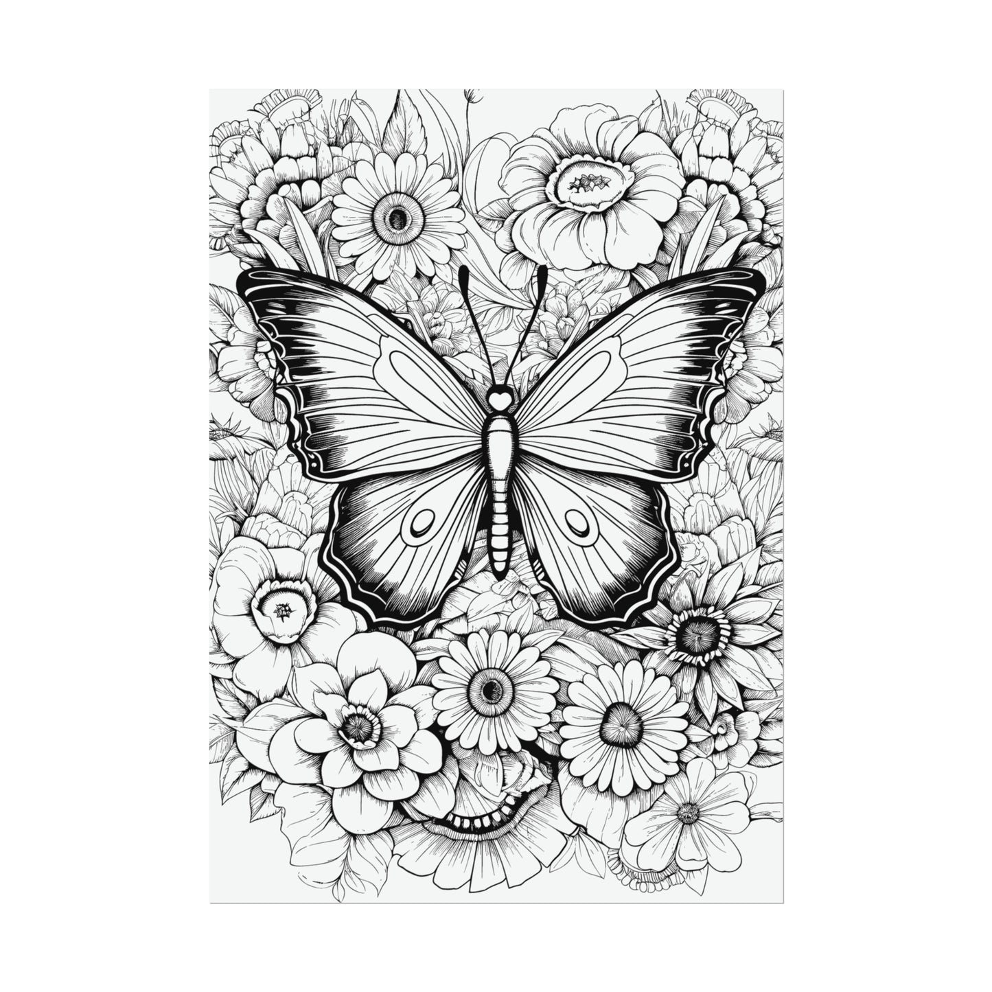 Butterfly Coloring Art Posters
