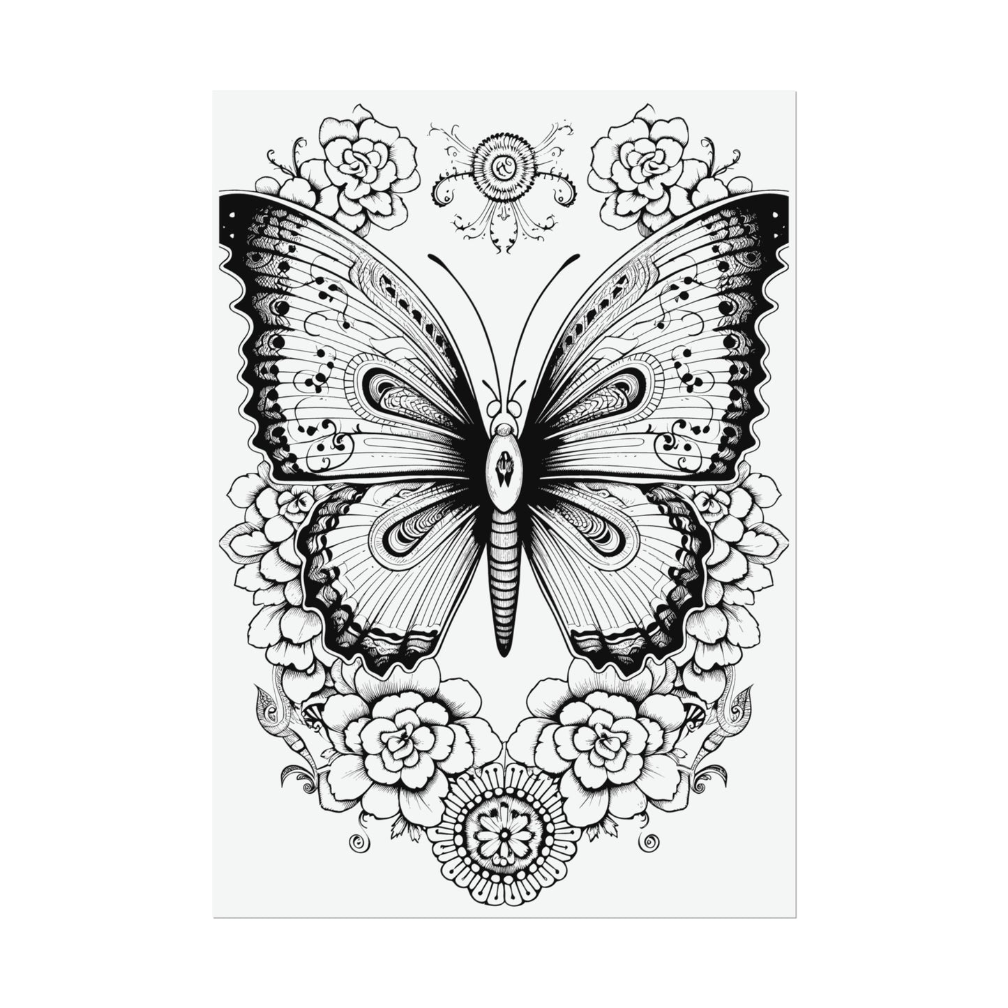 Butterfly Coloring Art Posters