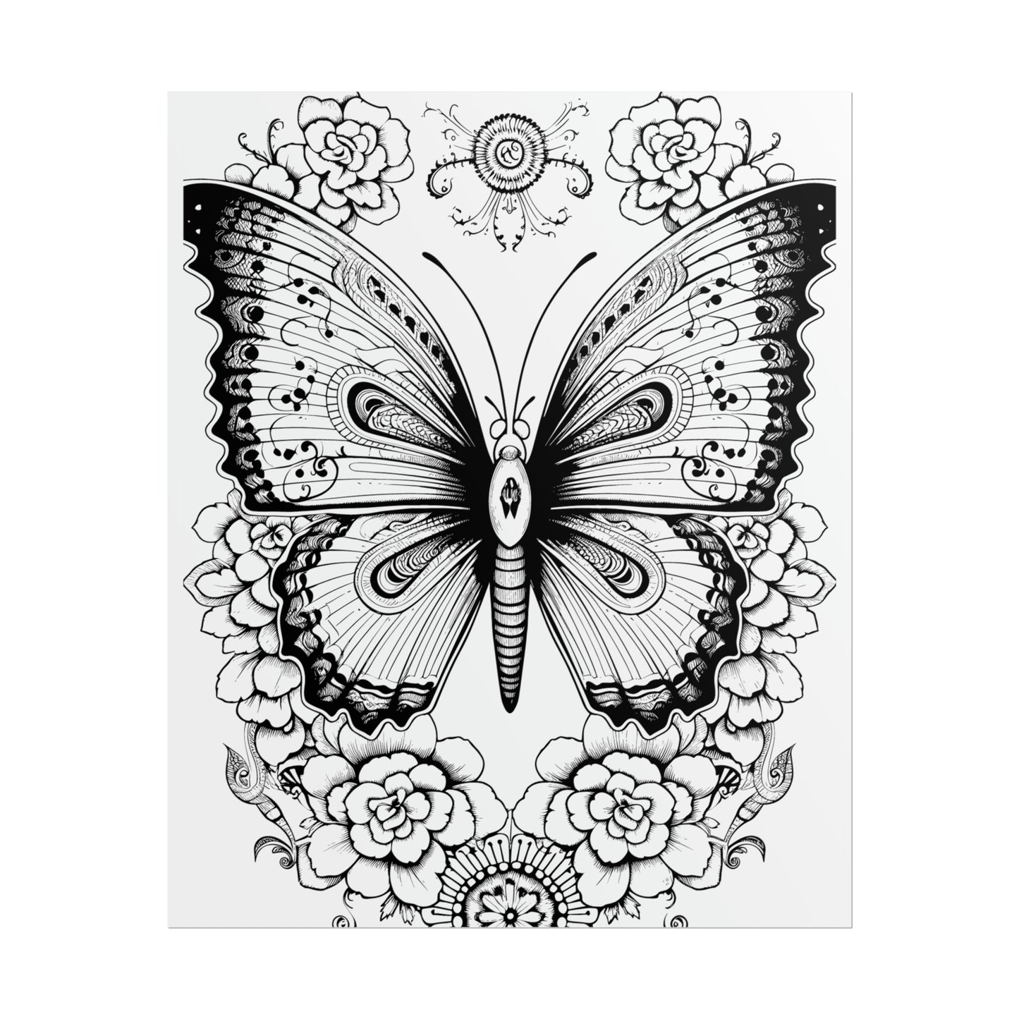Butterfly Coloring Art Posters