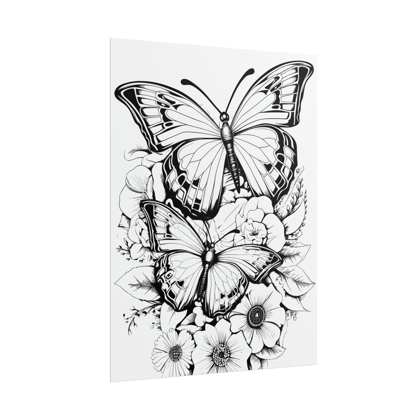 Butterfly Coloring Art Posters