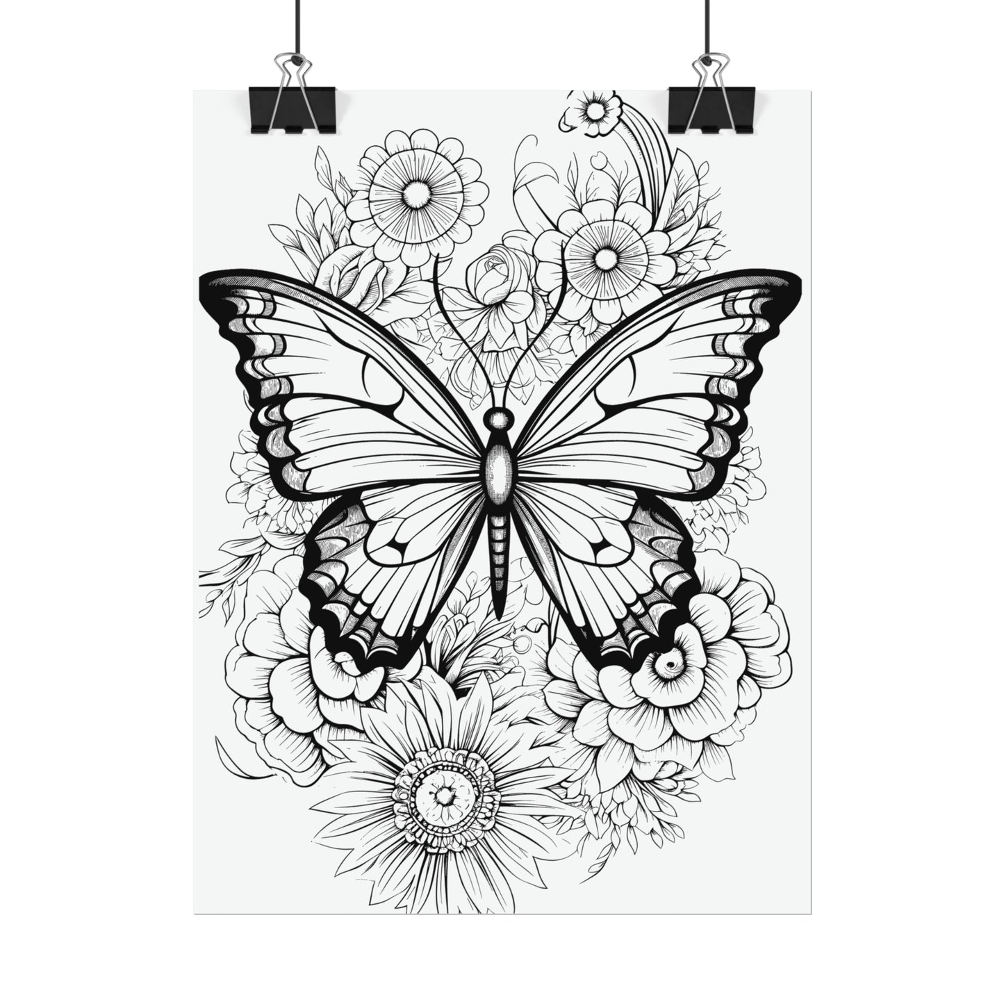 Butterfly Coloring Art Posters