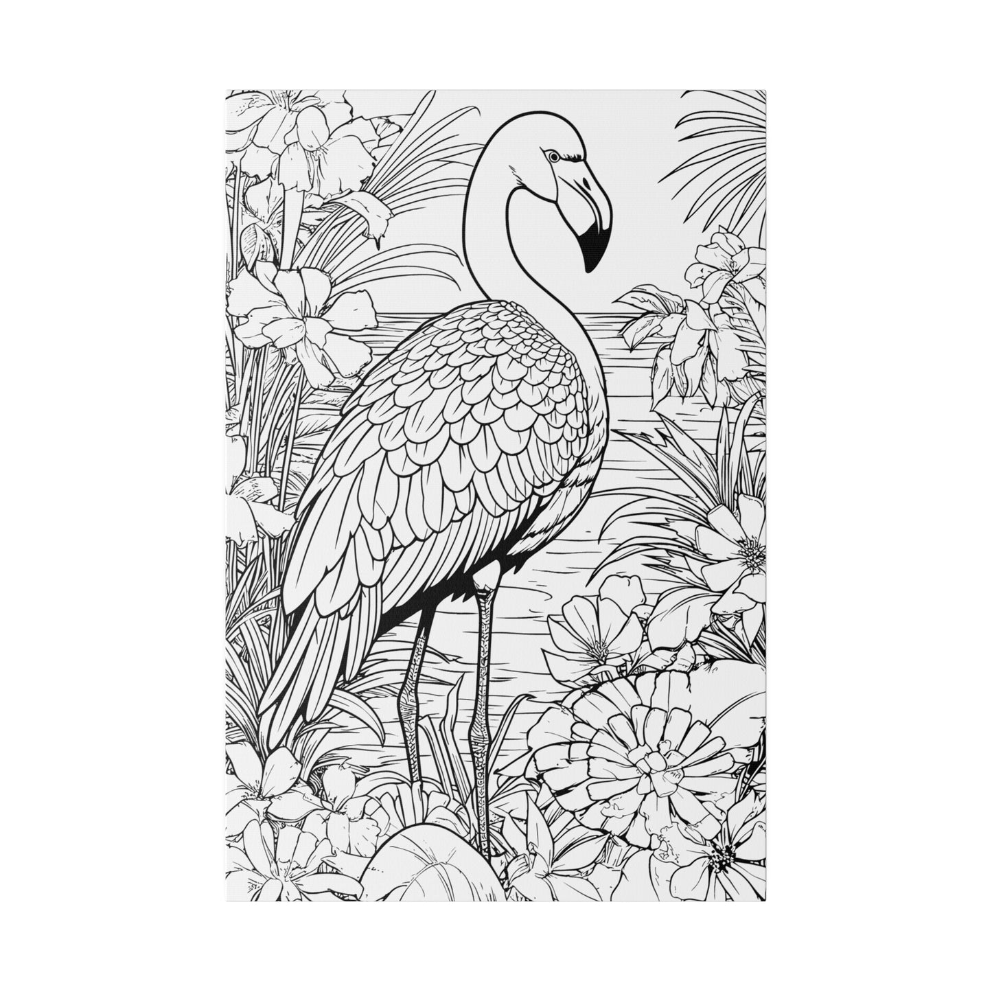 Flamingo Coloring Canvas, Stretched, 0.75"