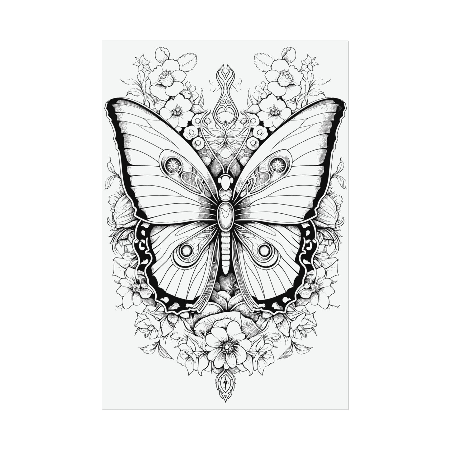 Butterfly Coloring Art Posters