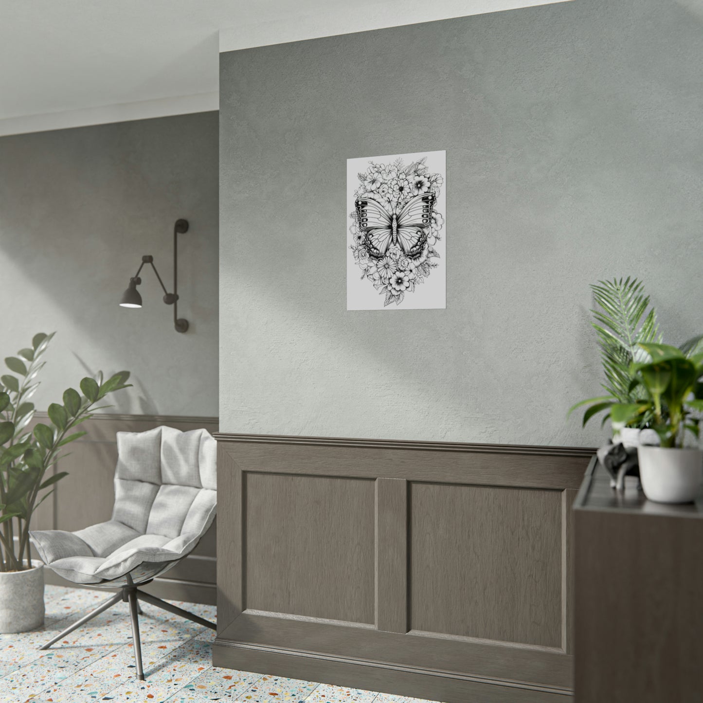 Butterfly Coloring Art Posters