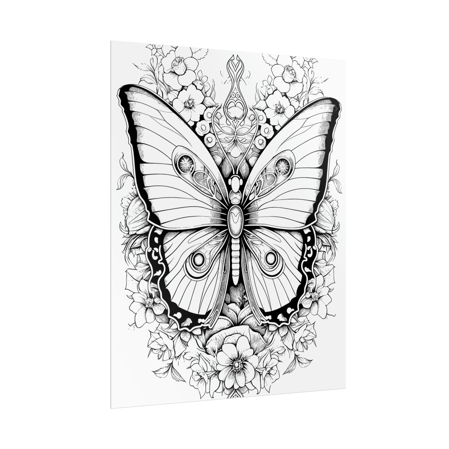 Butterfly Coloring Art Posters