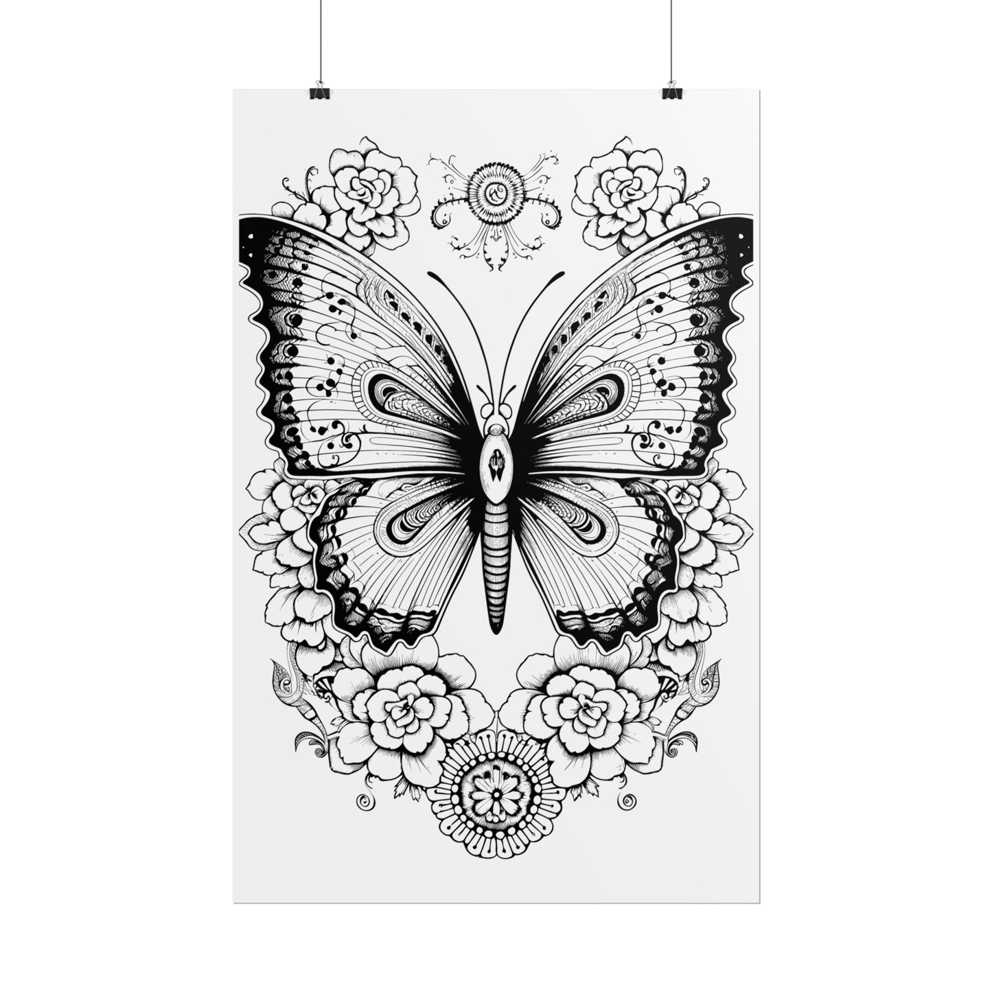 Butterfly Coloring Art Posters