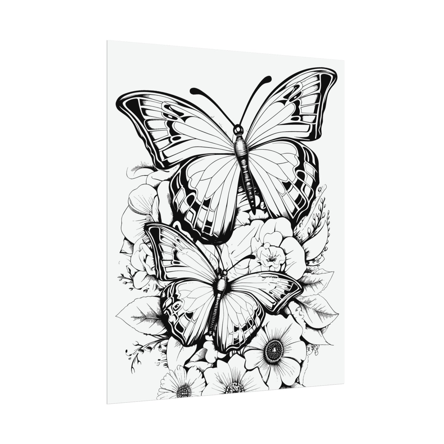Butterfly Coloring Art Posters