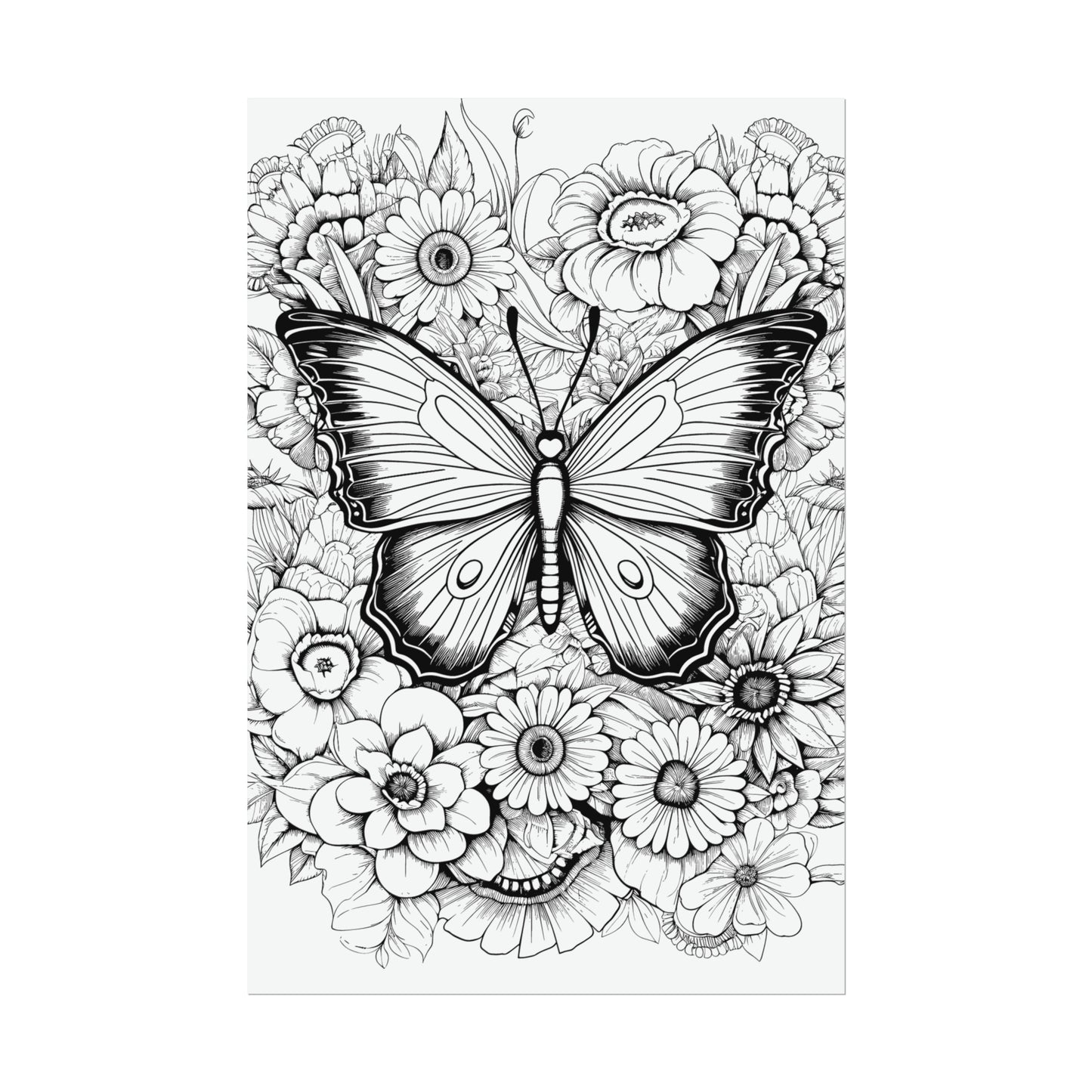 Butterfly Coloring Art Posters