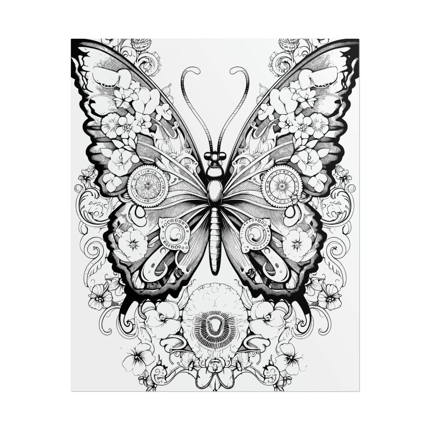 Butterfly Coloring Art Posters