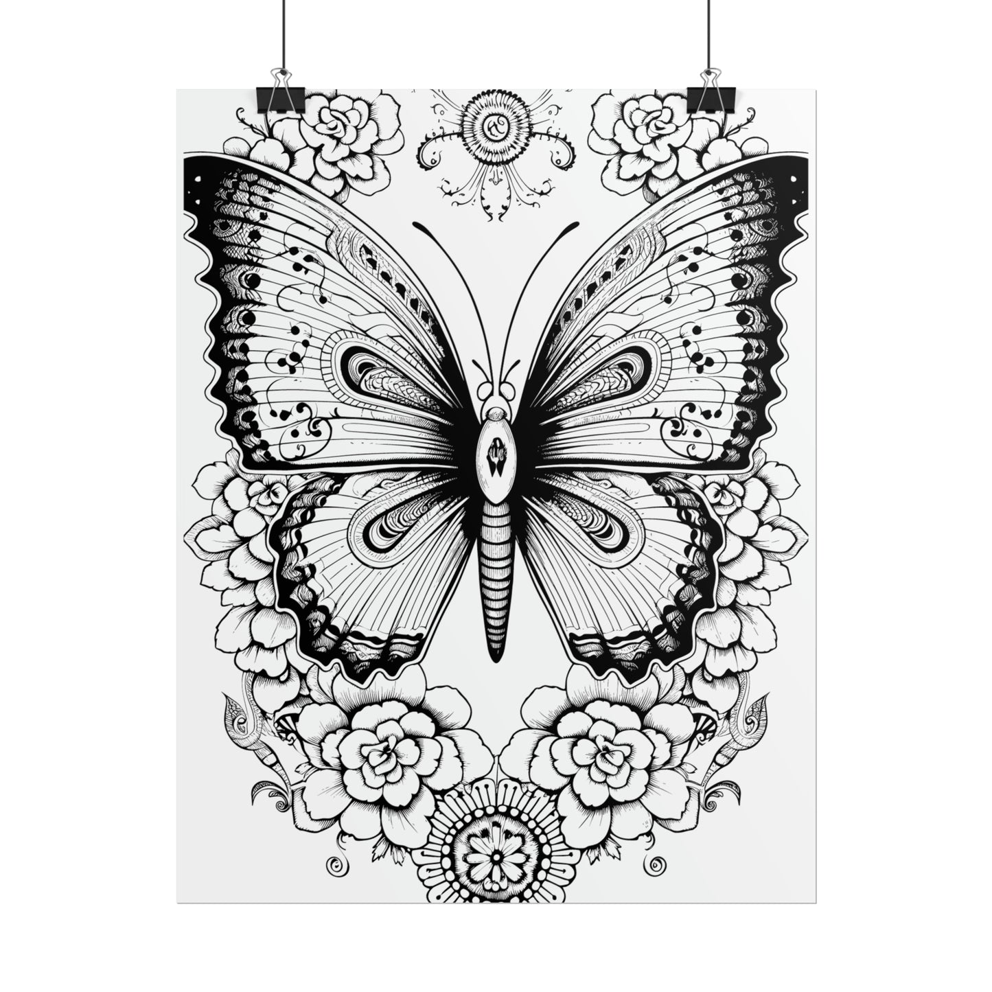 Butterfly Coloring Art Posters