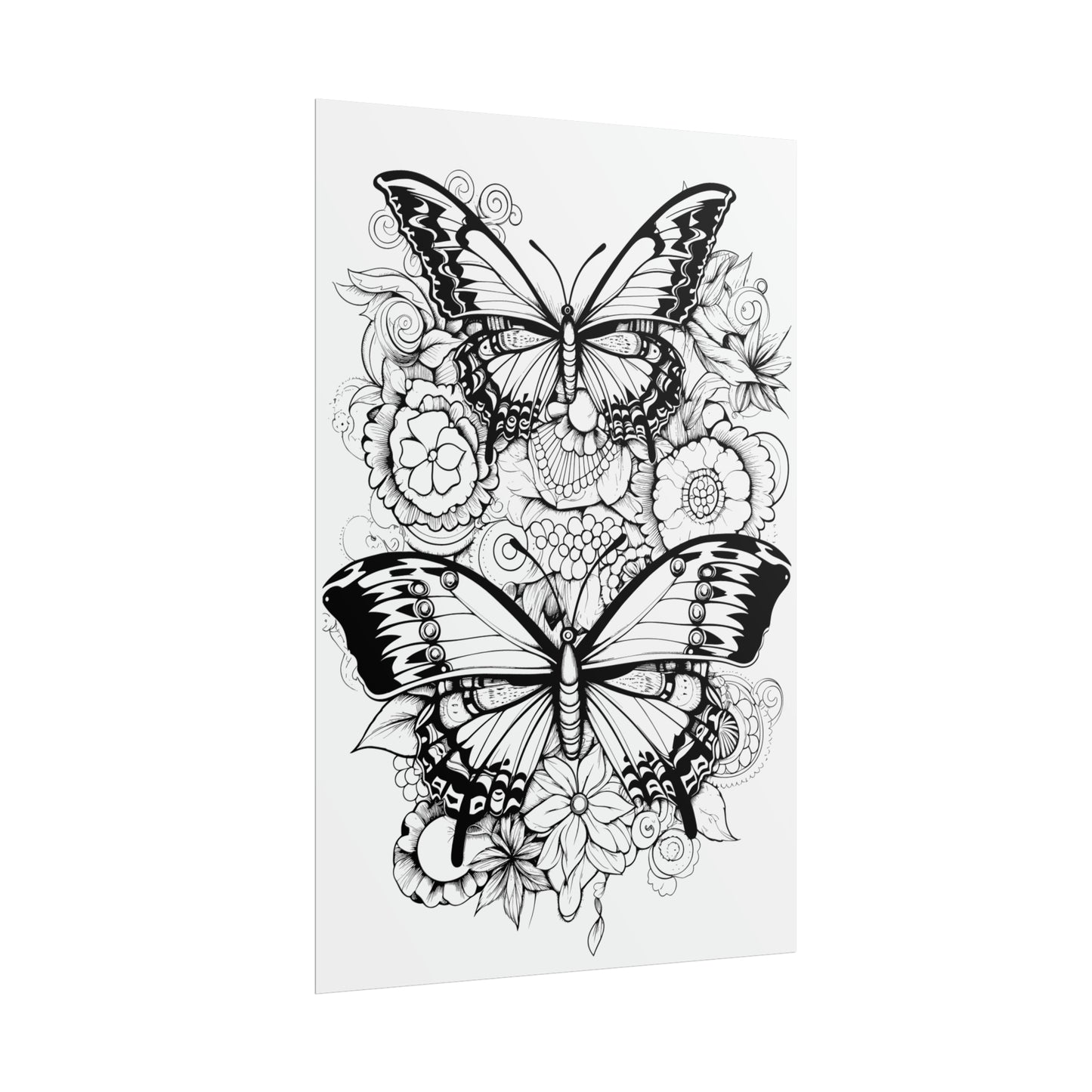 Butterfly Coloring Art Posters